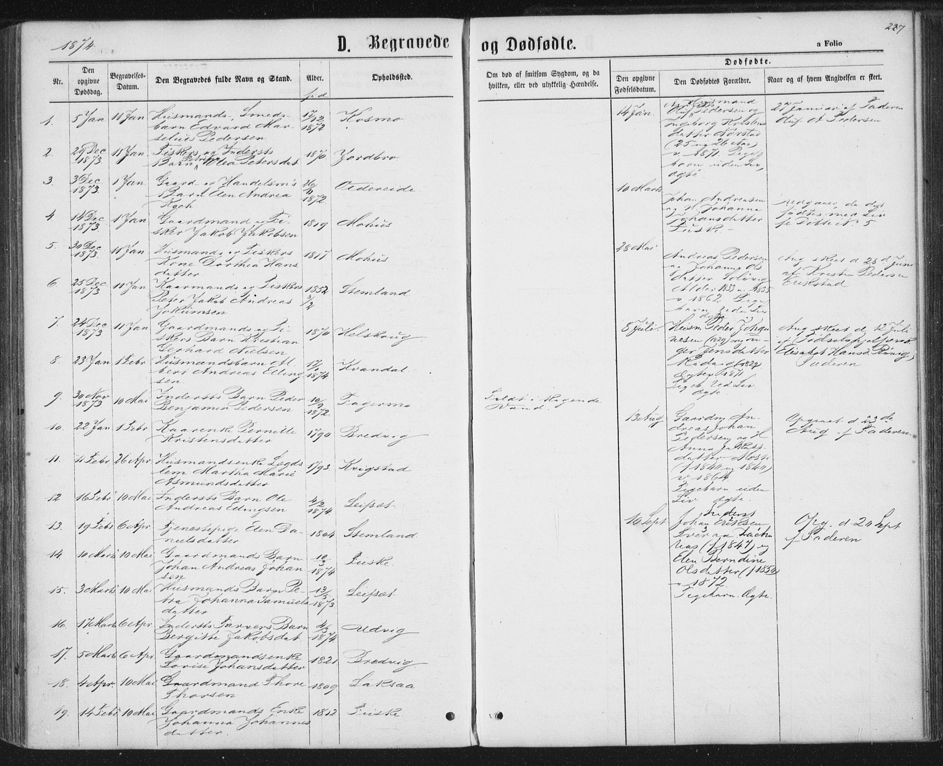 Ministerialprotokoller, klokkerbøker og fødselsregistre - Nordland, SAT/A-1459/852/L0739: Ministerialbok nr. 852A09, 1866-1877, s. 287