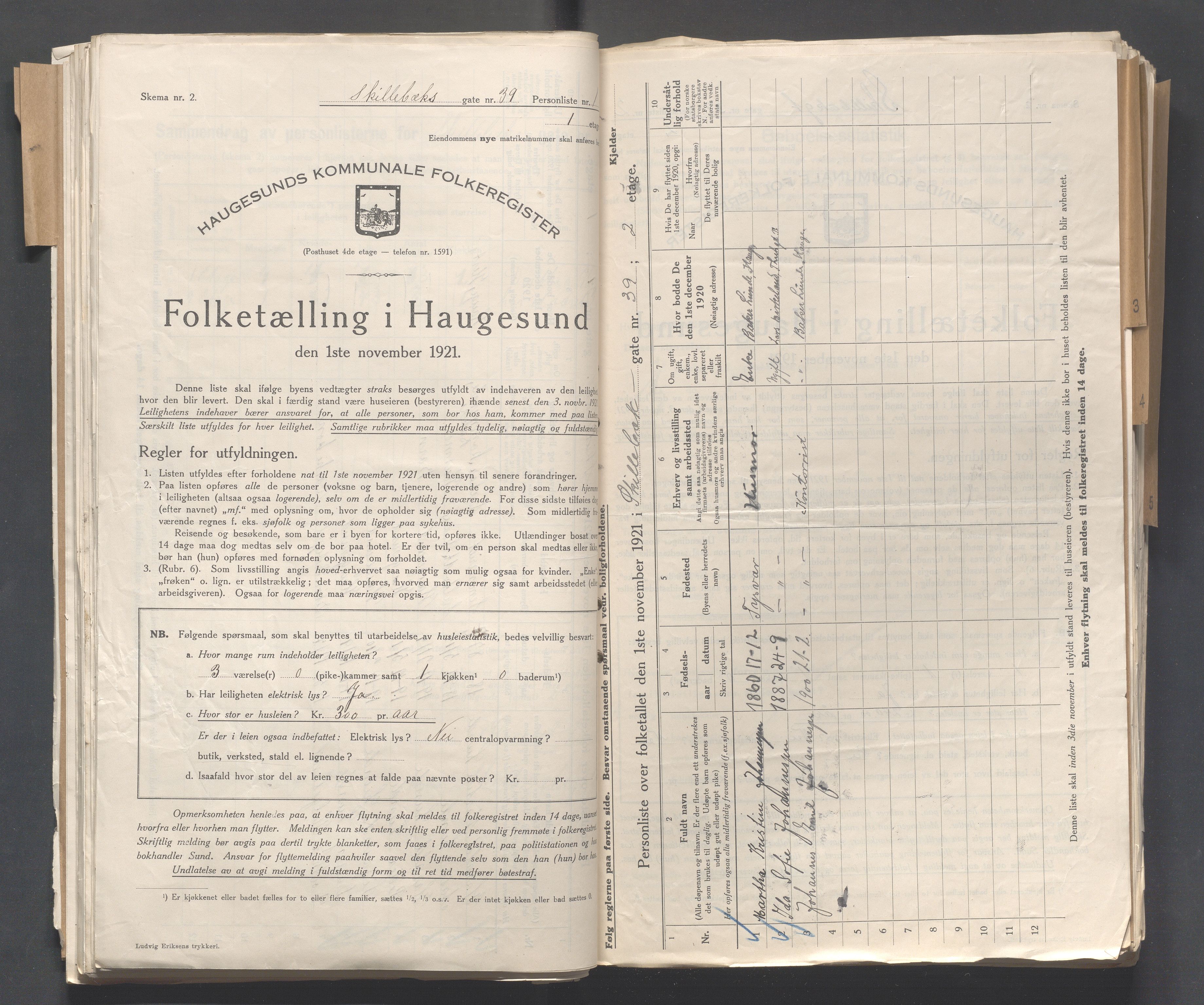 IKAR, Kommunal folketelling 1.11.1921 for Haugesund, 1921, s. 3963