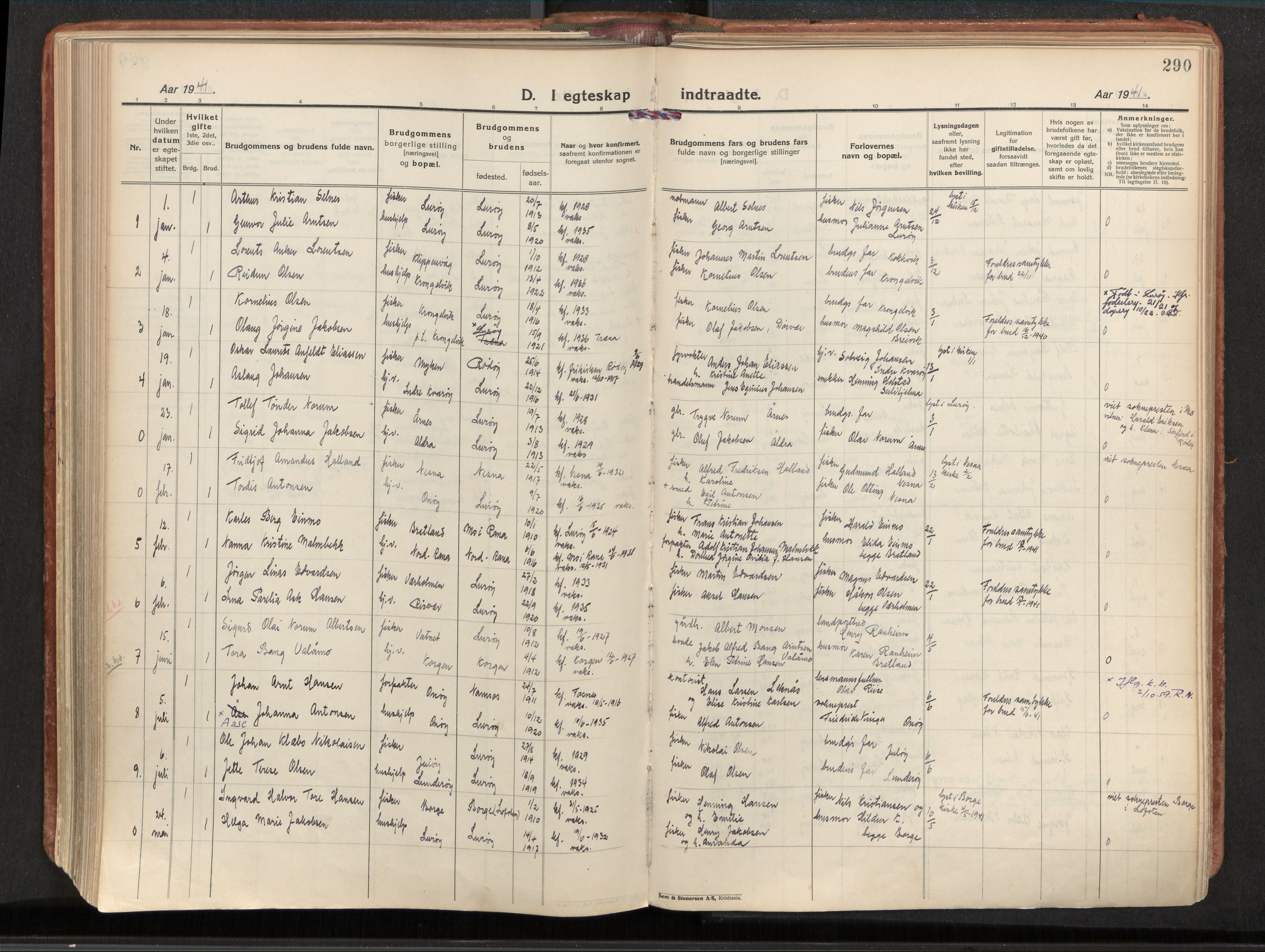 Ministerialprotokoller, klokkerbøker og fødselsregistre - Nordland, AV/SAT-A-1459/839/L0570: Ministerialbok nr. 839A07, 1923-1942, s. 290