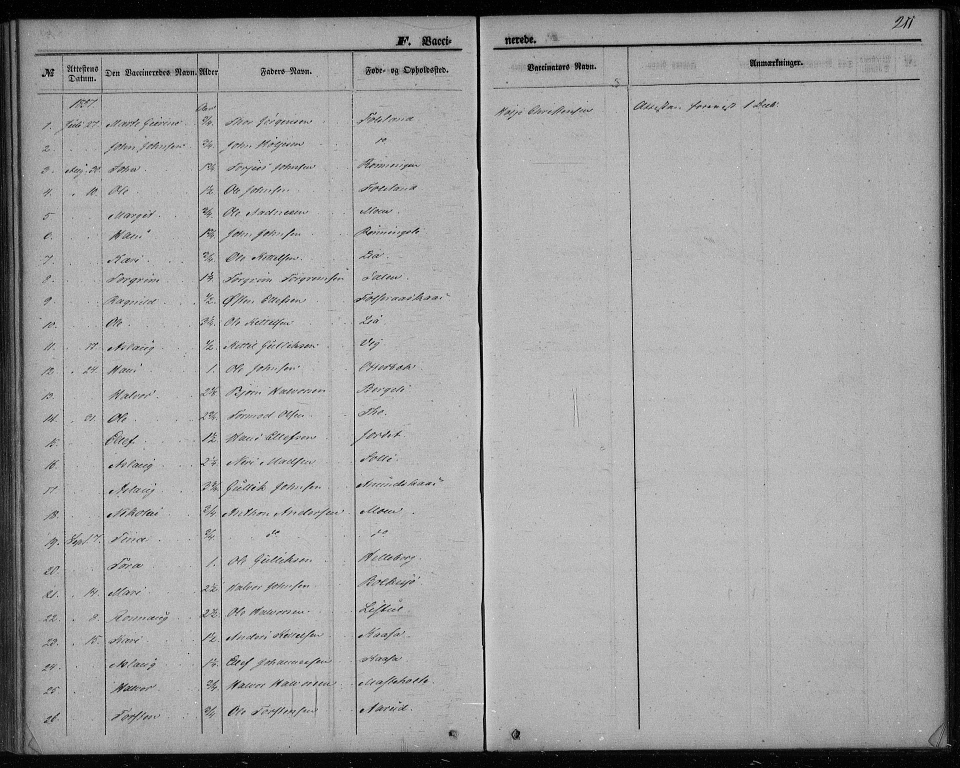 Gransherad kirkebøker, AV/SAKO-A-267/F/Fa/L0002: Ministerialbok nr. I 2, 1844-1859, s. 211