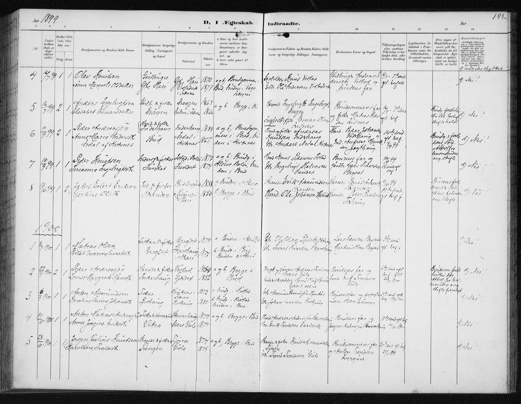 Ministerialprotokoller, klokkerbøker og fødselsregistre - Møre og Romsdal, AV/SAT-A-1454/566/L0773: Klokkerbok nr. 566C02, 1892-1909, s. 193