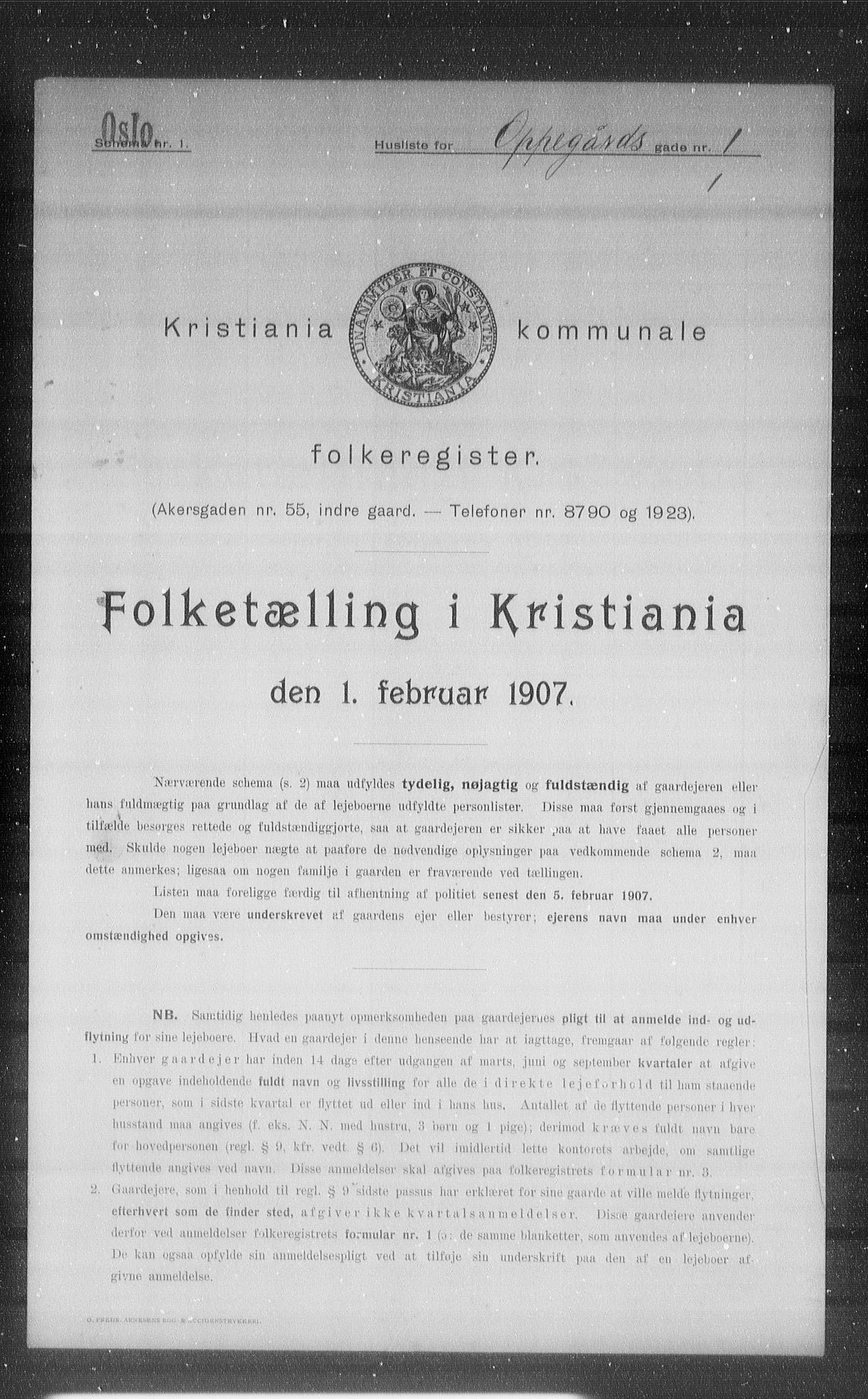 OBA, Kommunal folketelling 1.2.1907 for Kristiania kjøpstad, 1907, s. 38842