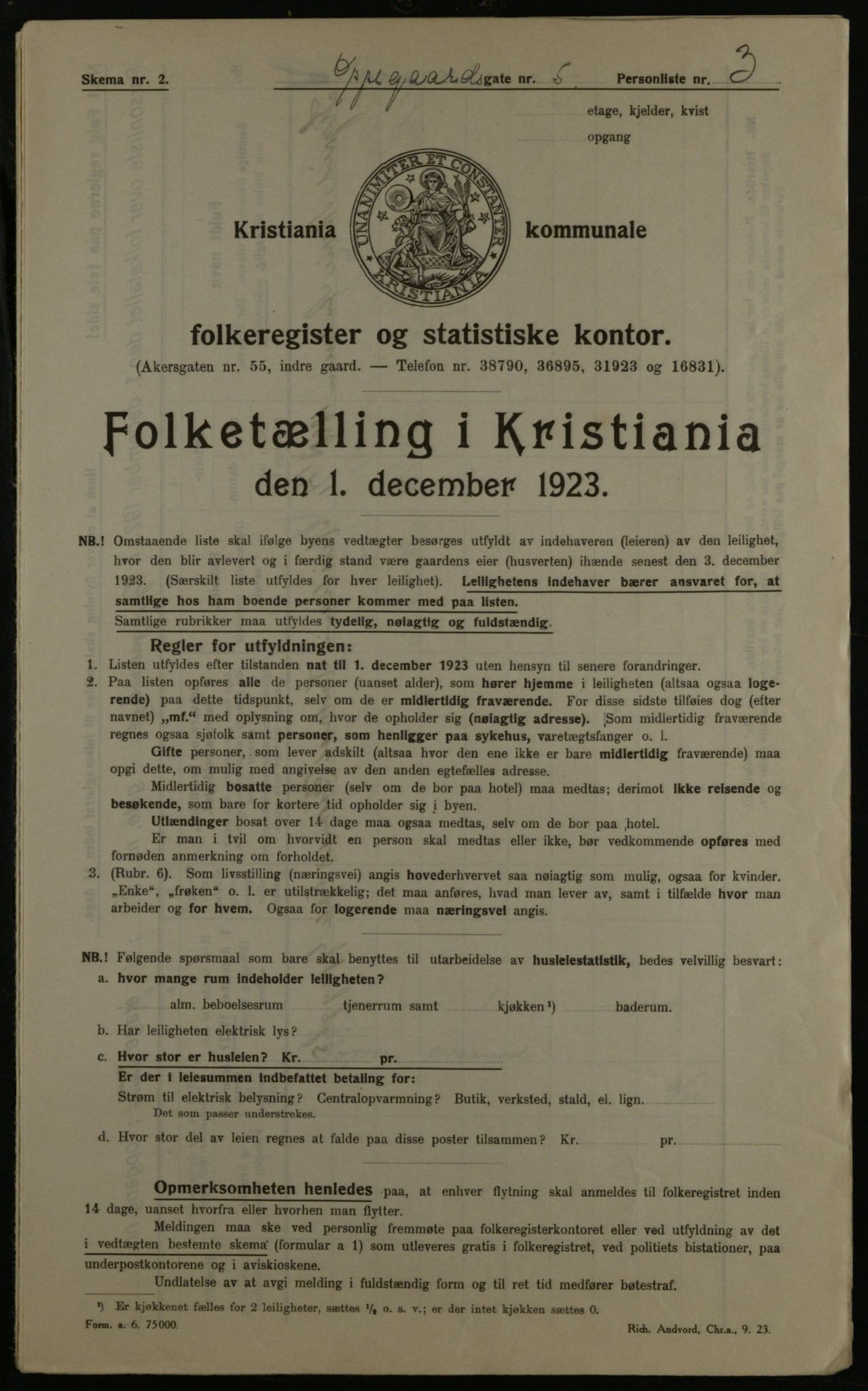 OBA, Kommunal folketelling 1.12.1923 for Kristiania, 1923, s. 83667