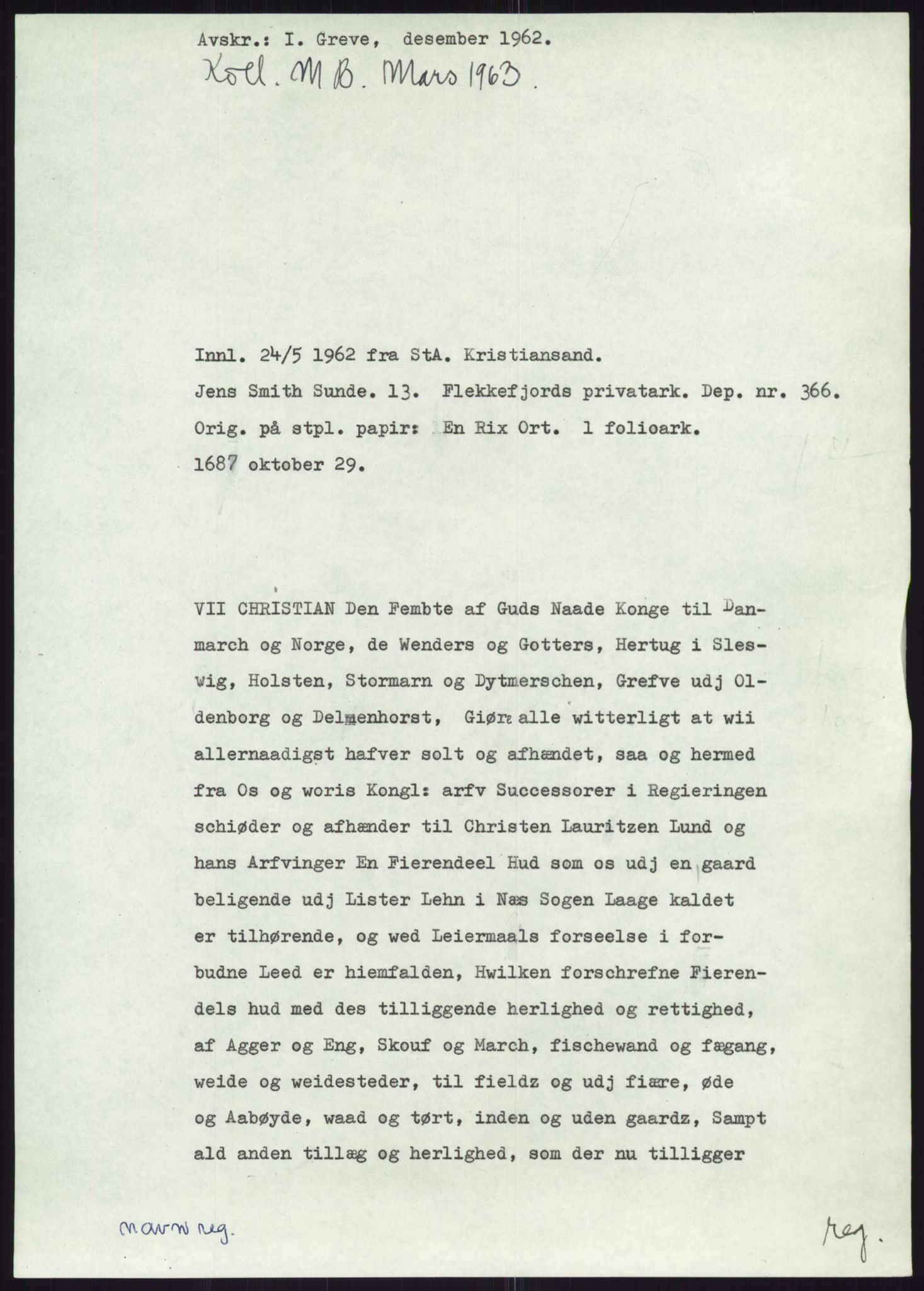 Samlinger til kildeutgivelse, Diplomavskriftsamlingen, AV/RA-EA-4053/H/Ha, s. 3321