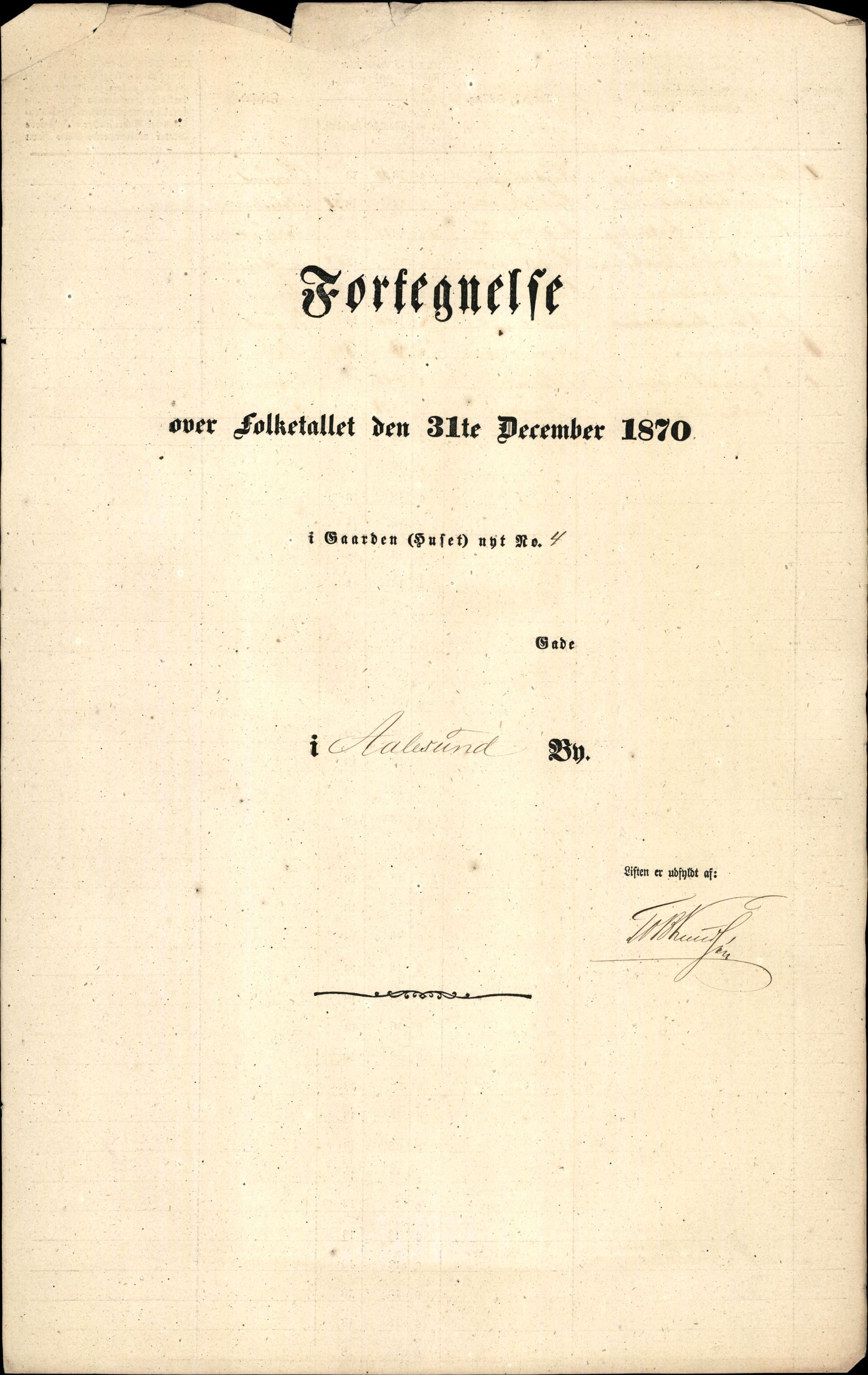 RA, Folketelling 1870 for 1501 Ålesund kjøpstad, 1870, s. 8