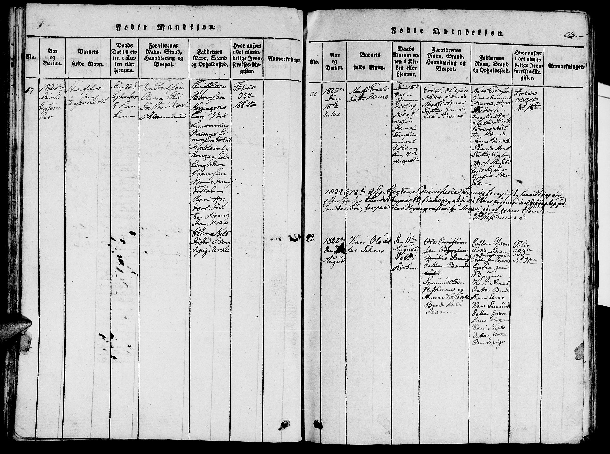 Ministerialprotokoller, klokkerbøker og fødselsregistre - Møre og Romsdal, AV/SAT-A-1454/515/L0207: Ministerialbok nr. 515A03, 1819-1829, s. 33