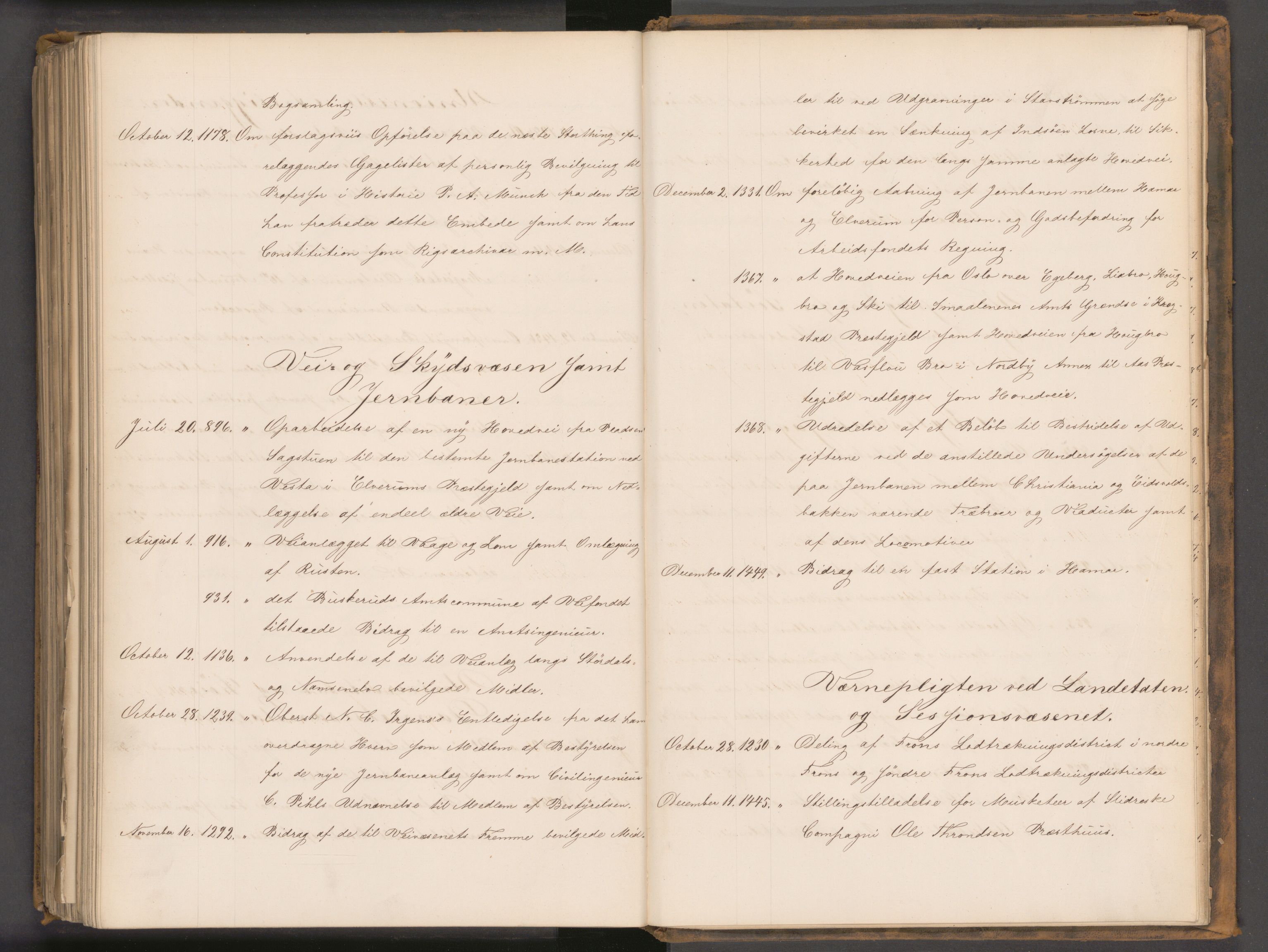 Statsrådssekretariatet, AV/RA-S-1001/A/Ab/L0095: Kgl. res. nr. 777-1458, 2. halvår, 1861