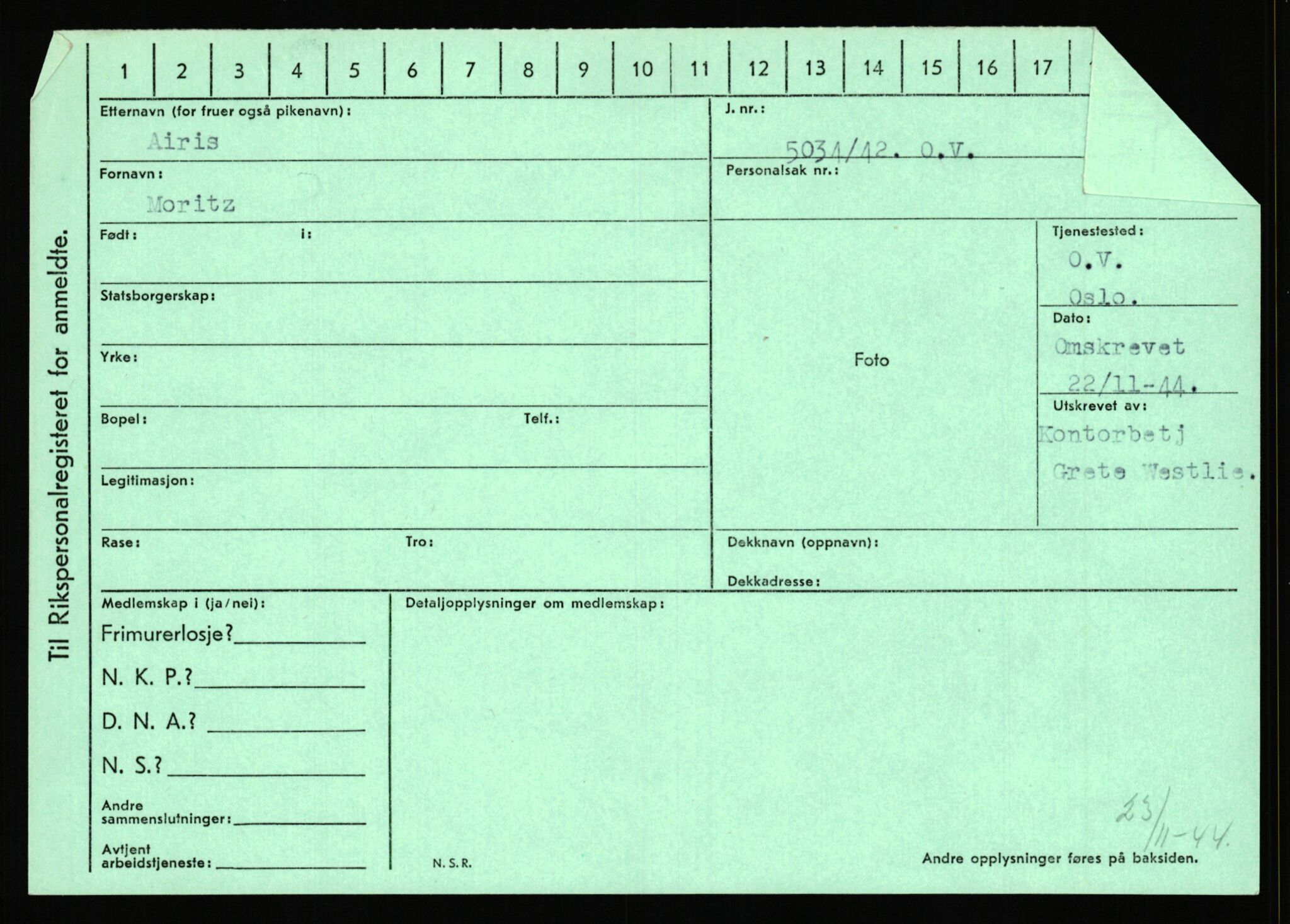 Statspolitiet - Hovedkontoret / Osloavdelingen, AV/RA-S-1329/C/Ca/L0001: Aabakken - Armann, 1943-1945, s. 1228