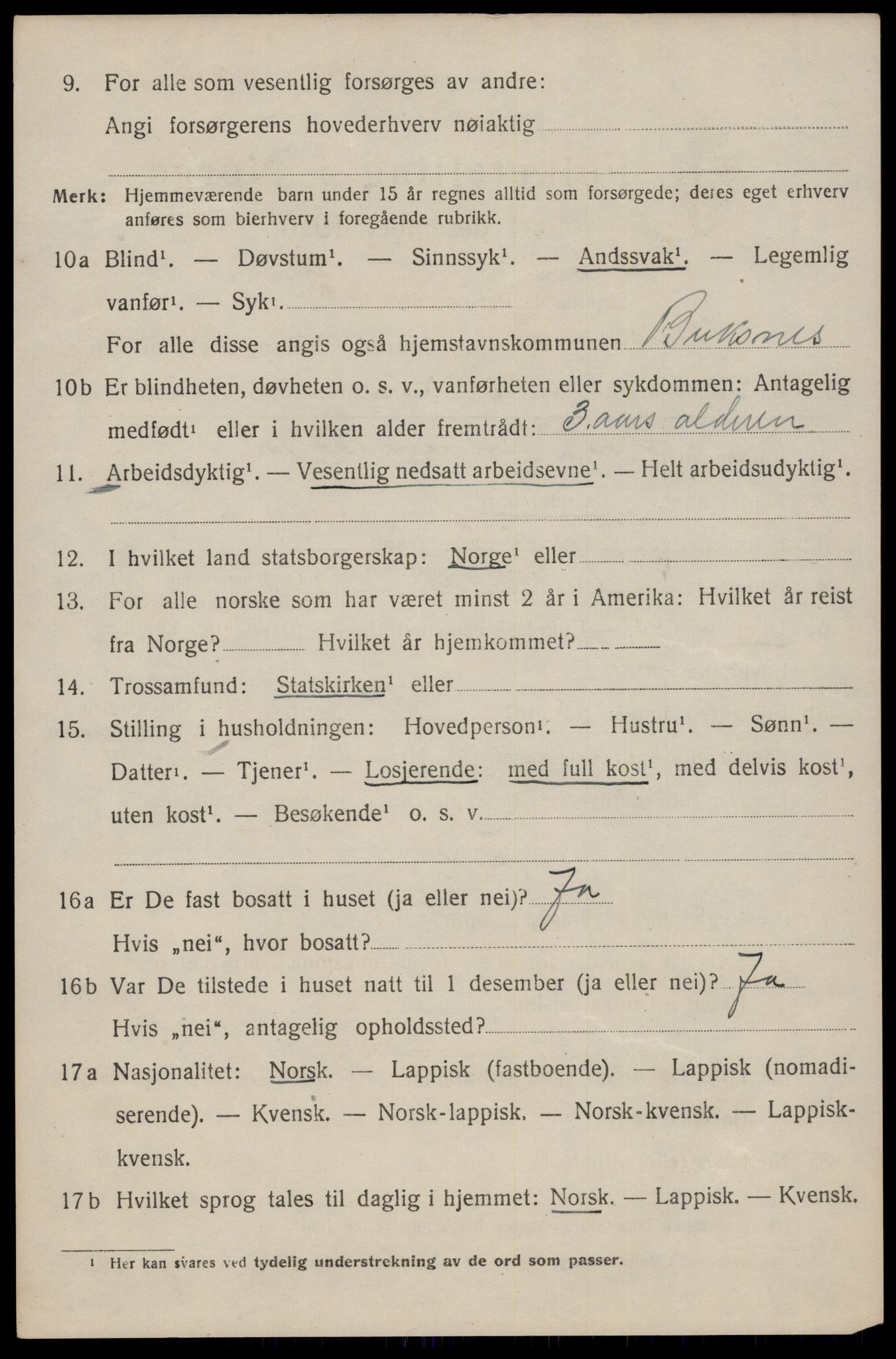 SAT, Folketelling 1920 for 1860 Buksnes herred, 1920, s. 960