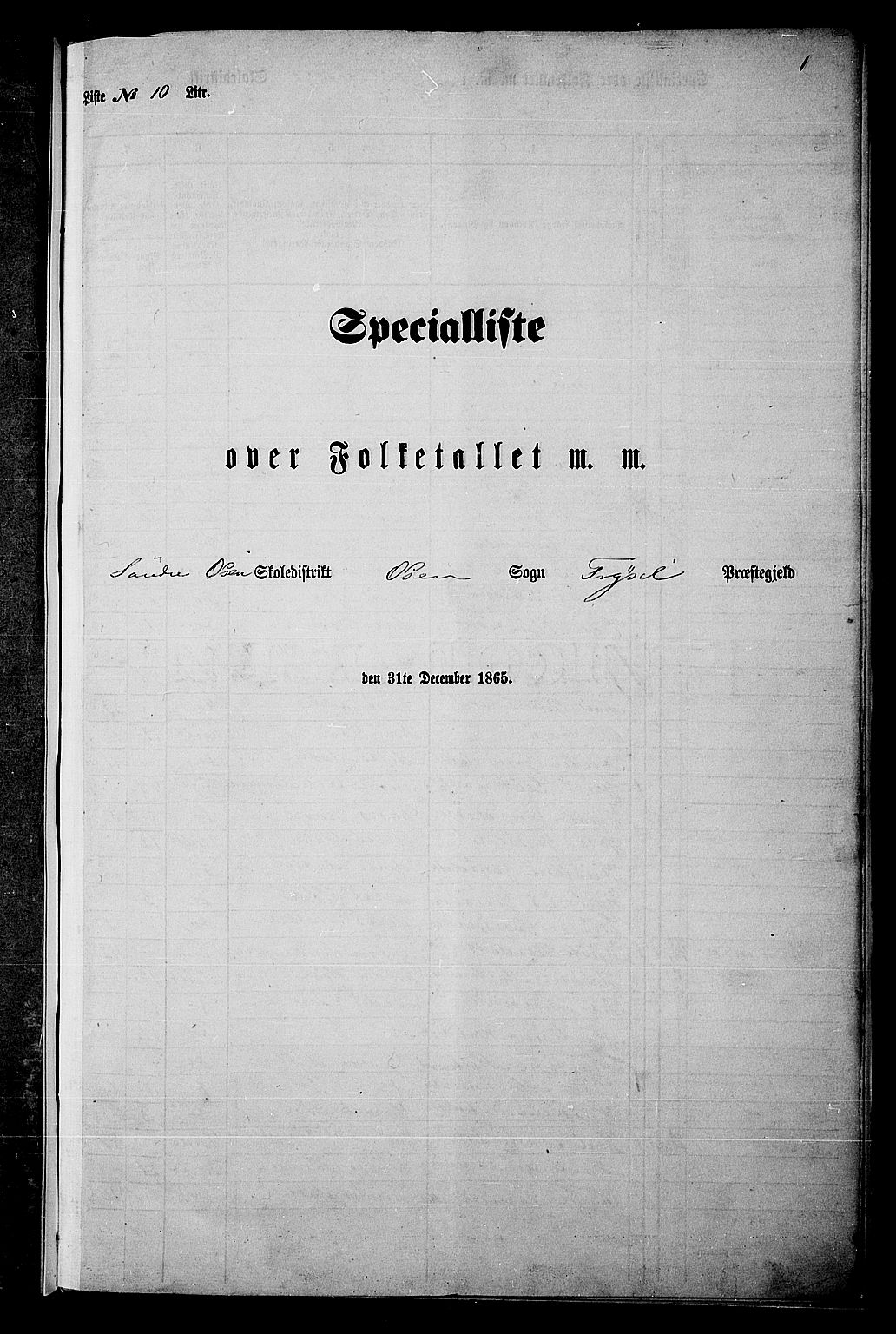 RA, Folketelling 1865 for 0428P Trysil prestegjeld, 1865, s. 165