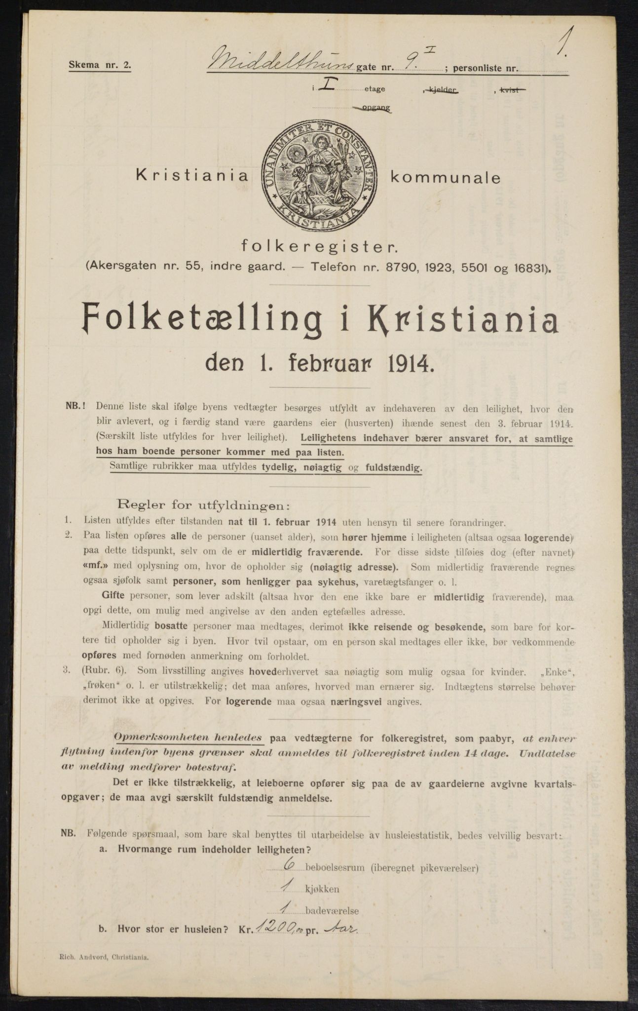 OBA, Kommunal folketelling 1.2.1914 for Kristiania, 1914, s. 65278