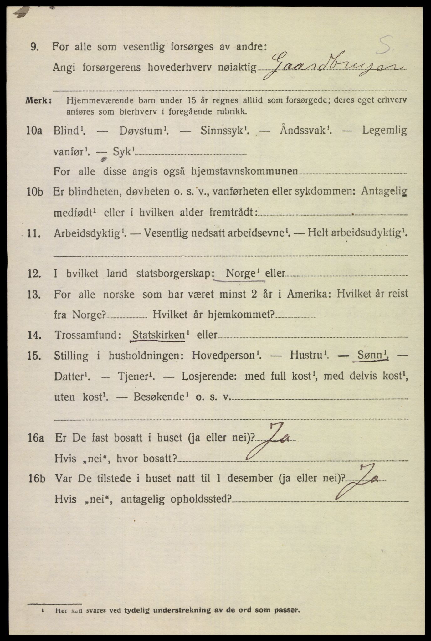 SAK, Folketelling 1920 for 1033 Kvås herred, 1920, s. 1331