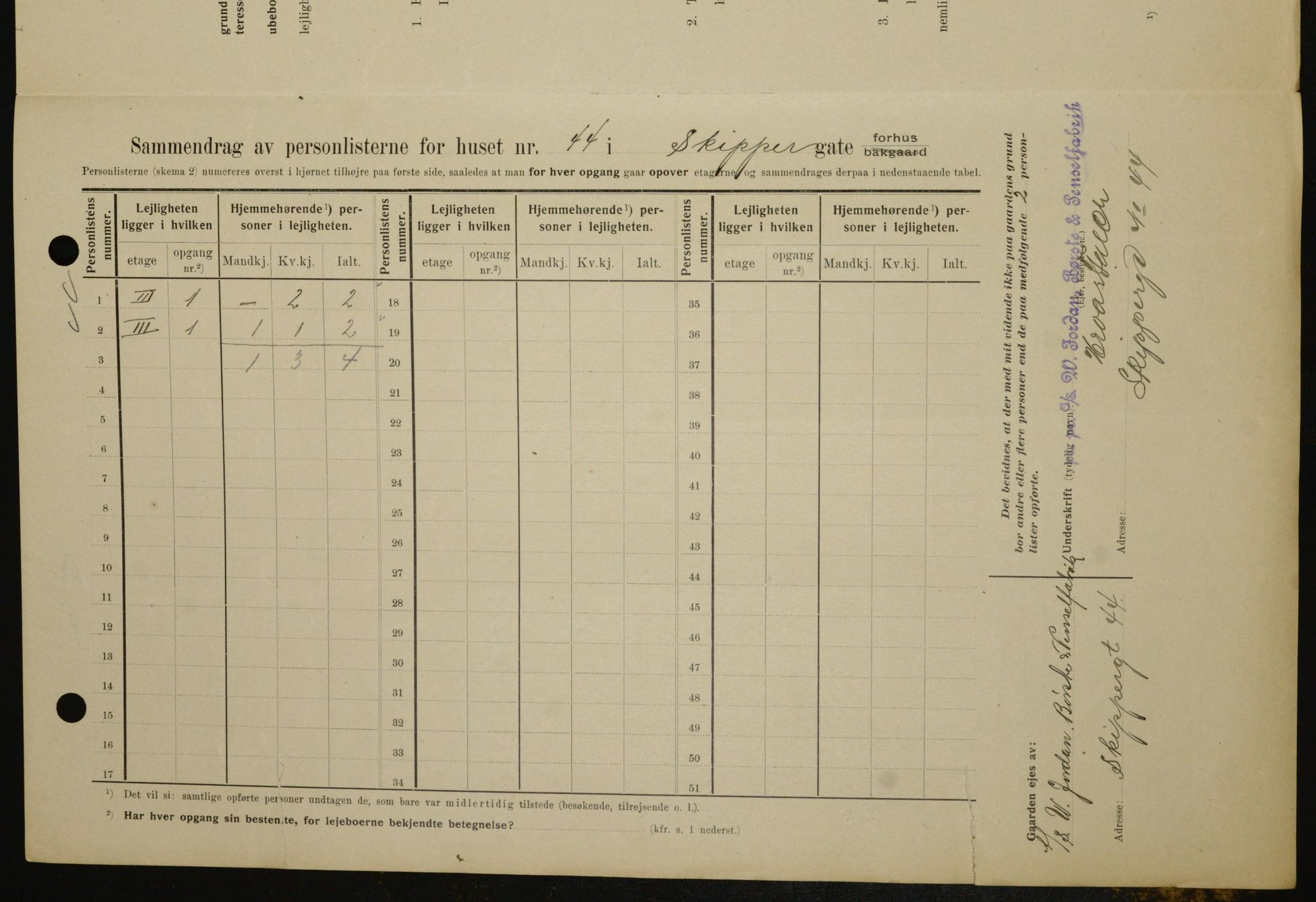 OBA, Kommunal folketelling 1.2.1909 for Kristiania kjøpstad, 1909, s. 86826