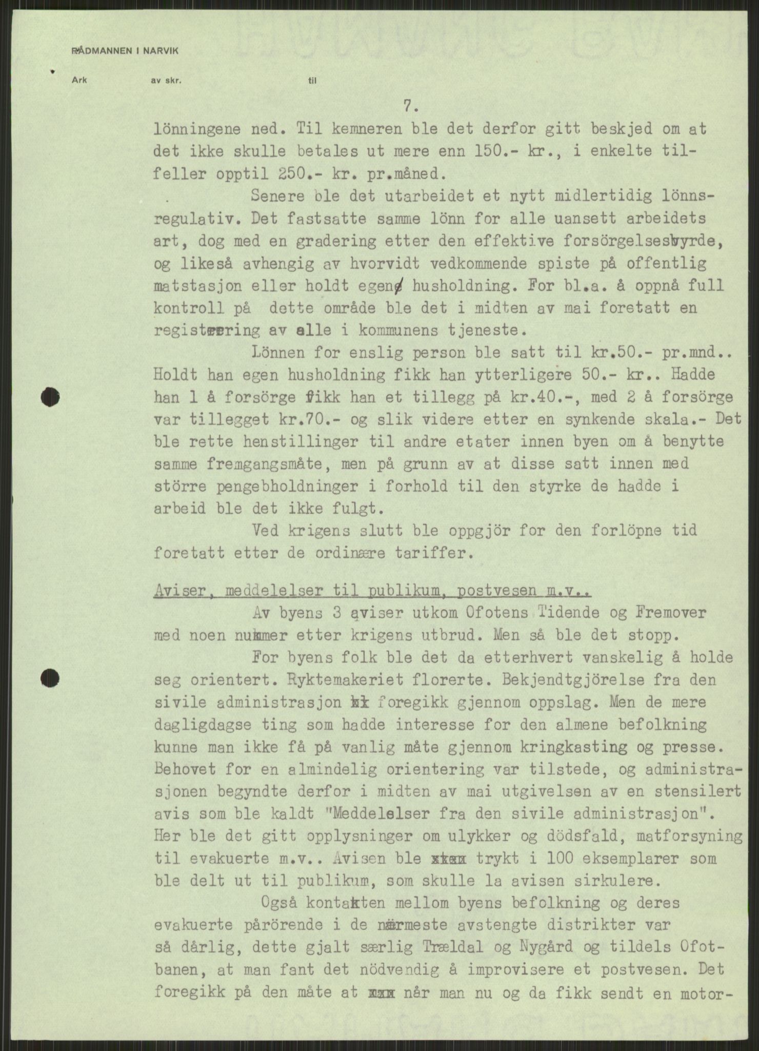 Forsvaret, Forsvarets krigshistoriske avdeling, AV/RA-RAFA-2017/Y/Ya/L0017: II-C-11-31 - Fylkesmenn.  Rapporter om krigsbegivenhetene 1940., 1940, s. 212