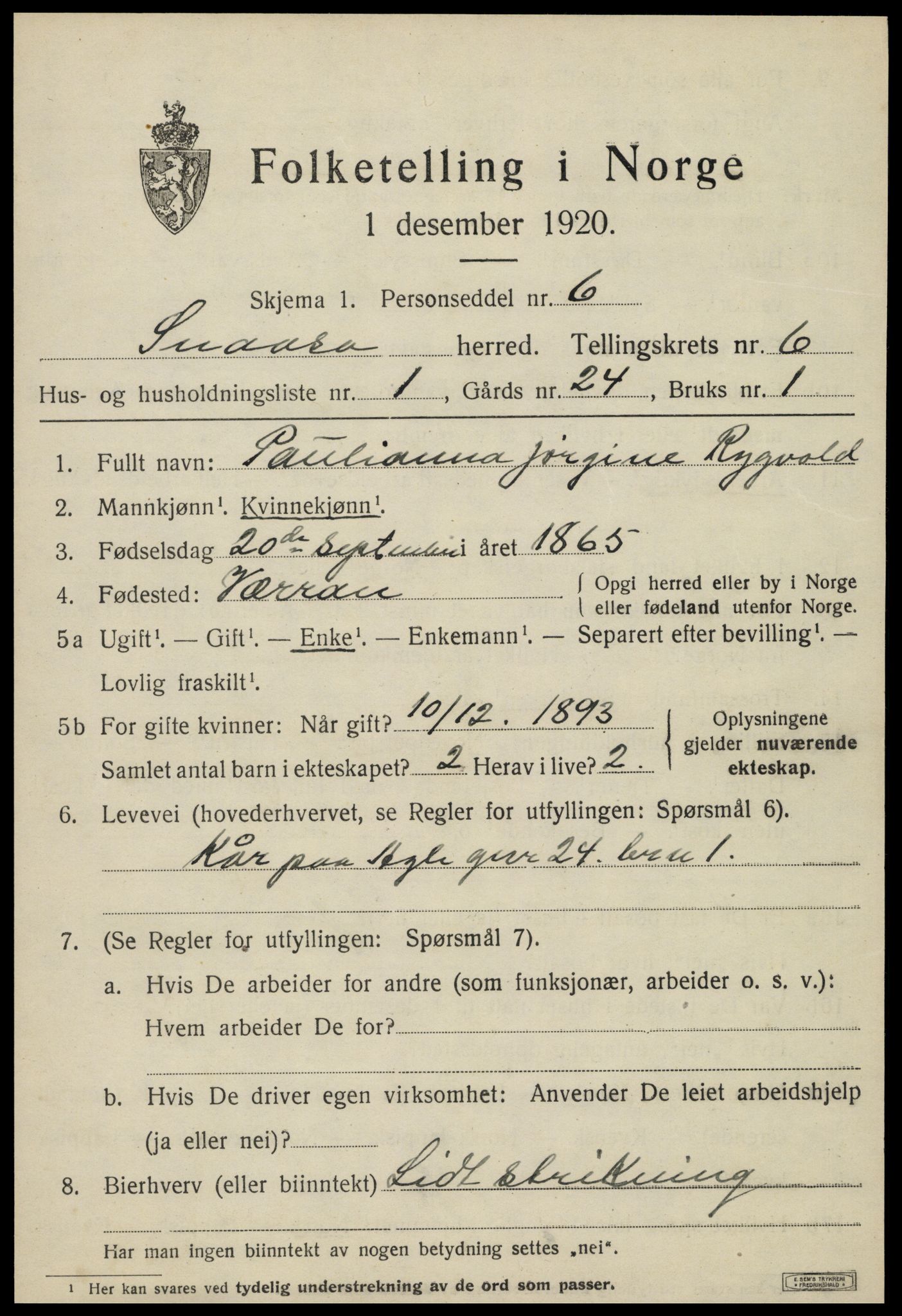 SAT, Folketelling 1920 for 1736 Snåsa herred, 1920, s. 2582