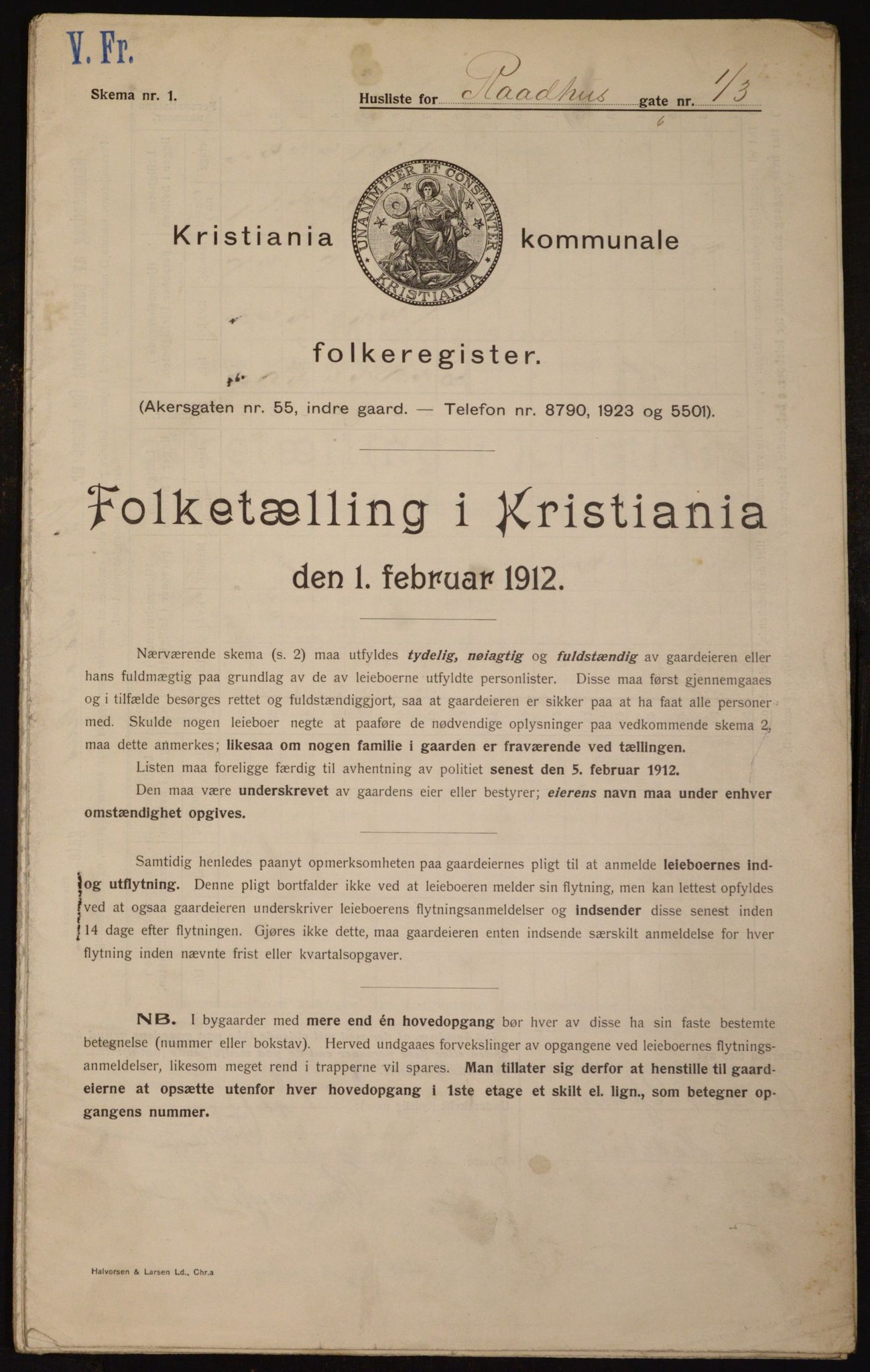 OBA, Kommunal folketelling 1.2.1912 for Kristiania, 1912, s. 86326