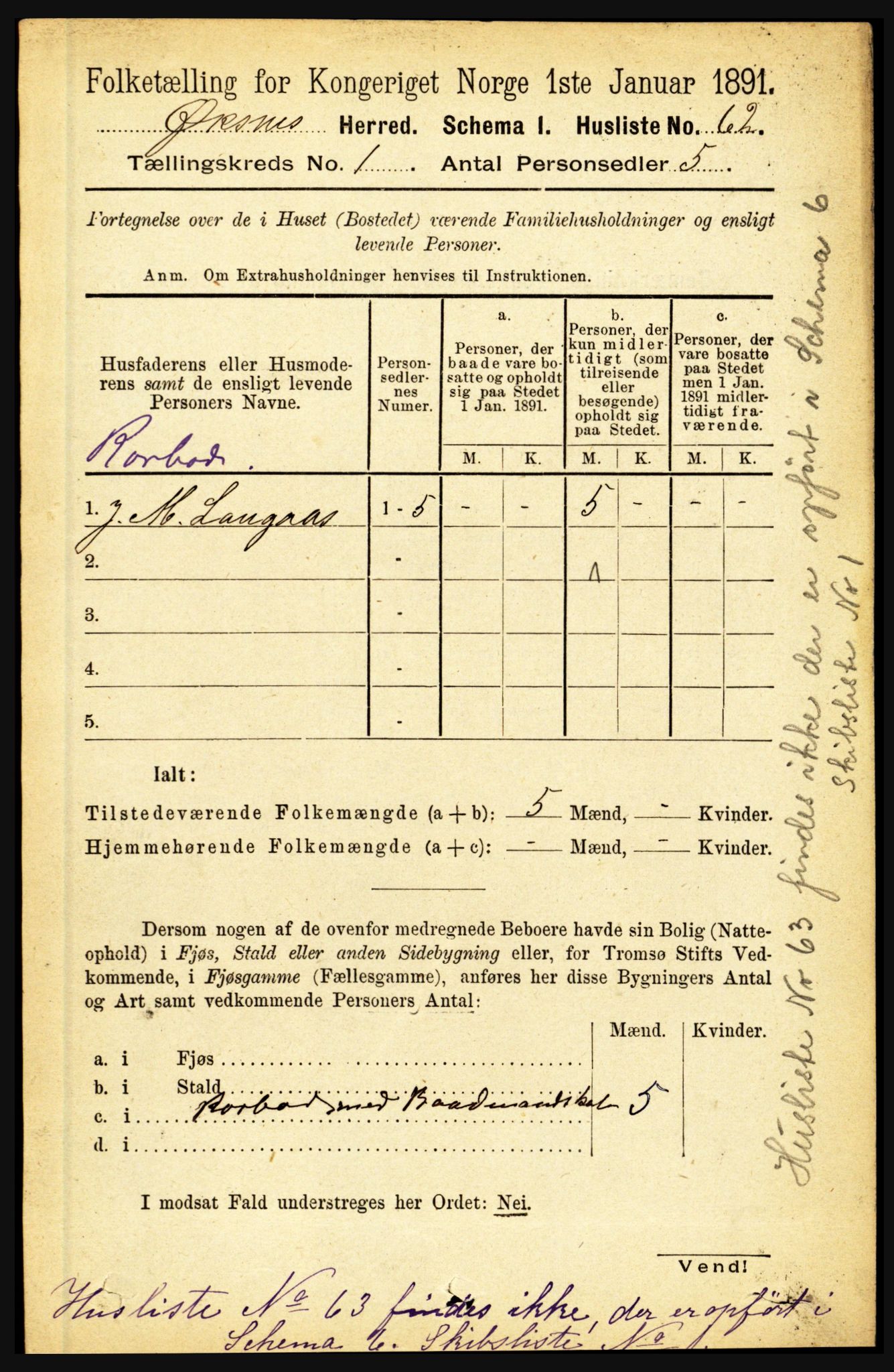 RA, Folketelling 1891 for 1868 Øksnes herred, 1891, s. 80