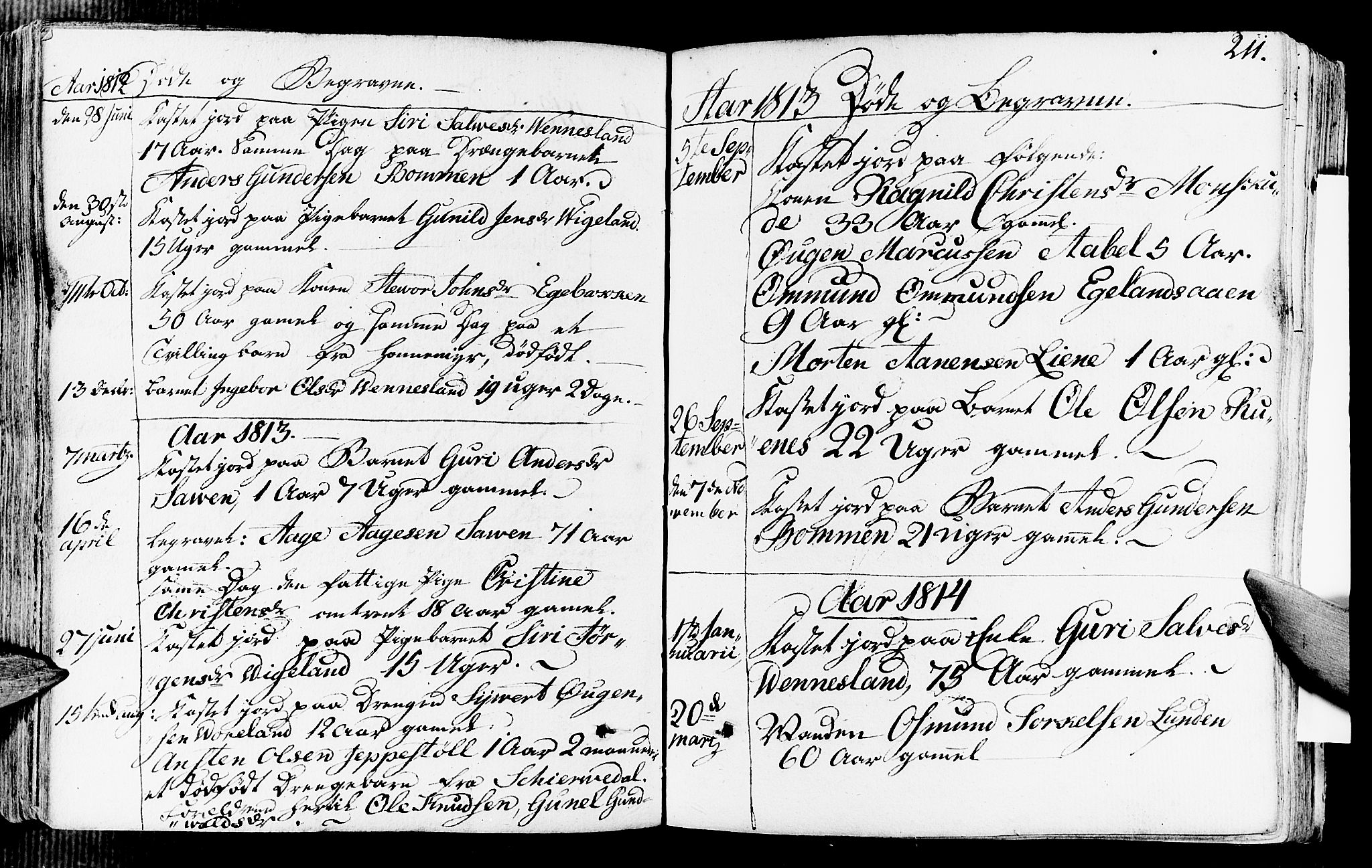 Vennesla sokneprestkontor, SAK/1111-0045/Fa/Fab/L0002: Ministerialbok nr. A 2, 1794-1834, s. 211