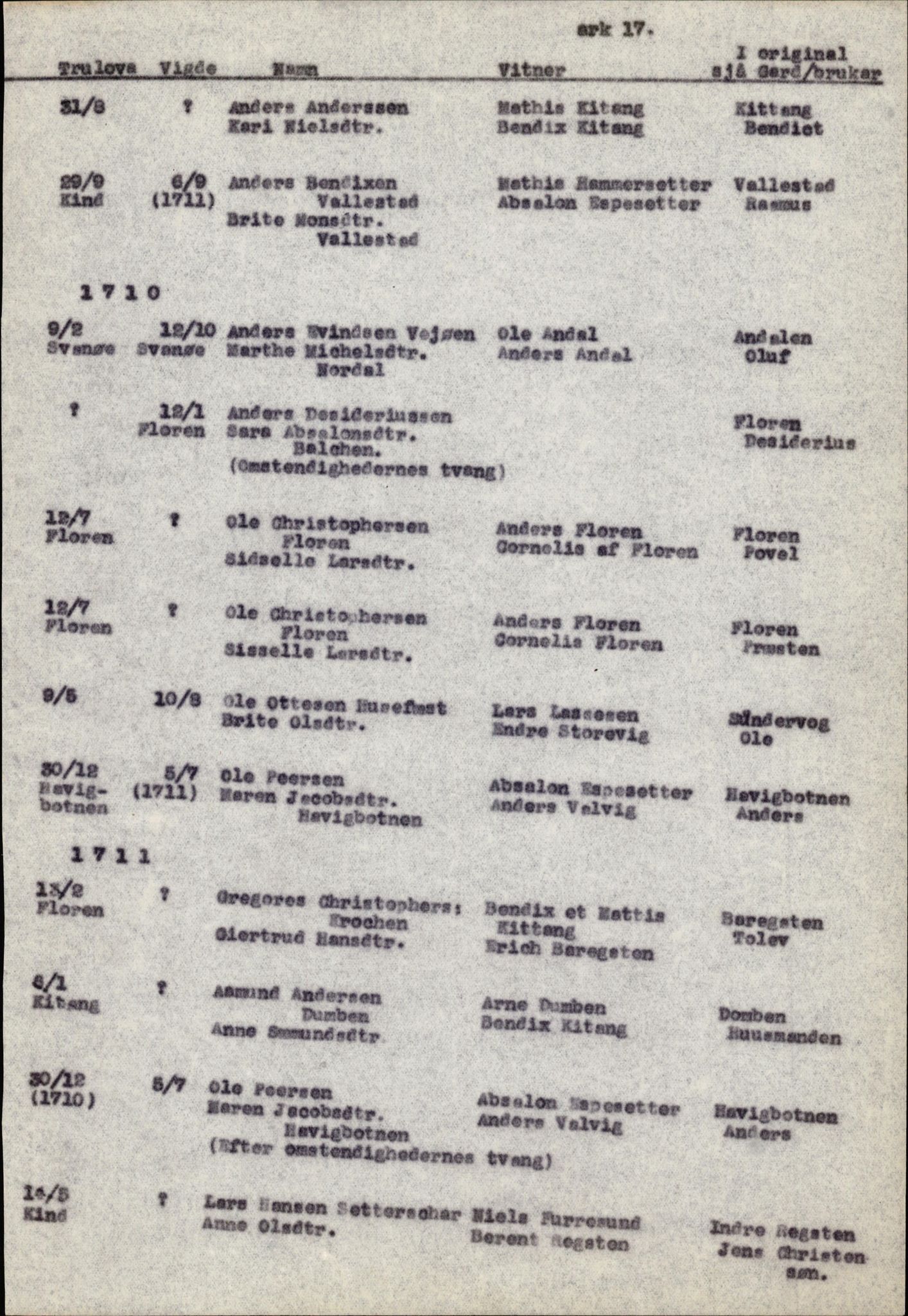 Samling av fulltekstavskrifter, SAB/FULLTEKST/B/14/0009: Kinn sokneprestembete, ministerialbok nr. A 1, 1689-1729, s. 15