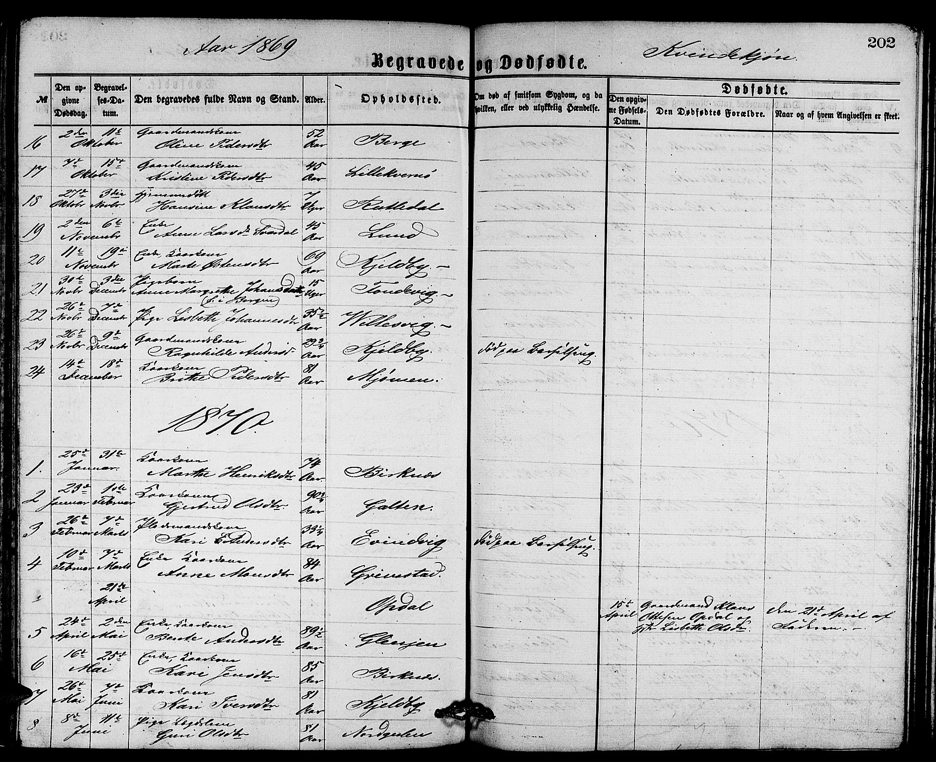 Gulen sokneprestembete, AV/SAB-A-80201/H/Hab/Habb/L0002: Klokkerbok nr. B 2, 1867-1883, s. 202