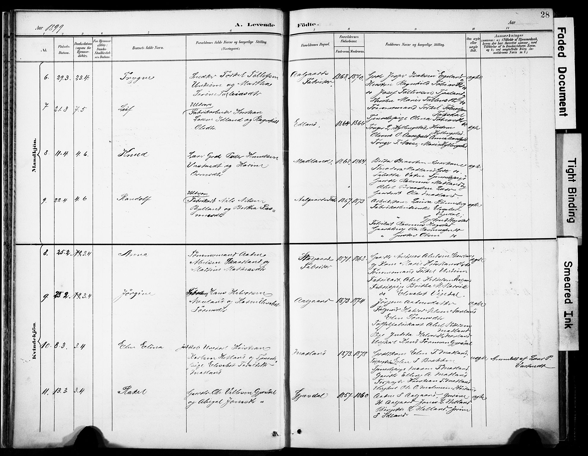 Lye sokneprestkontor, AV/SAST-A-101794/001/30BA/L0012: Ministerialbok nr. A 11, 1896-1909, s. 28