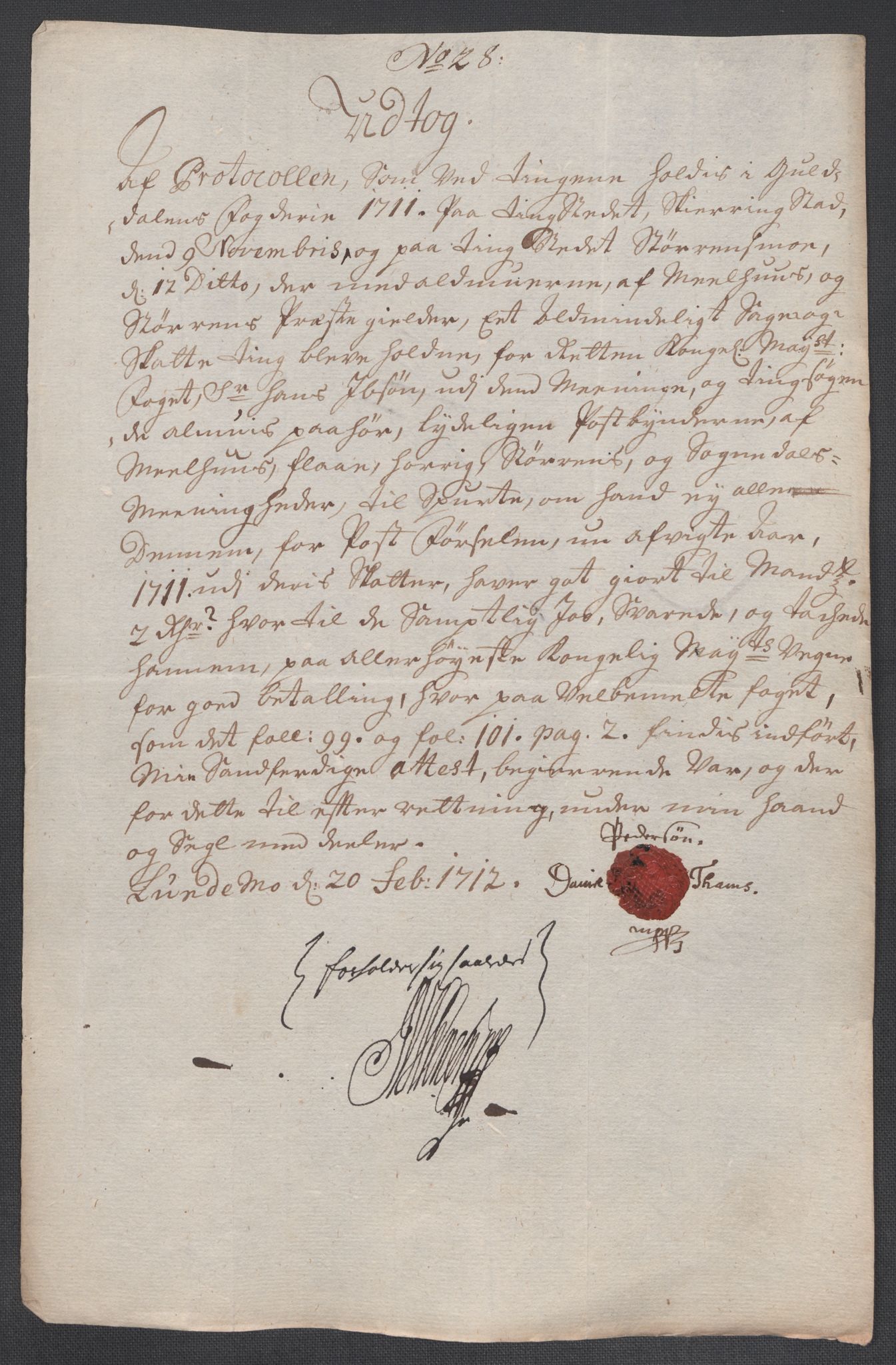 Rentekammeret inntil 1814, Reviderte regnskaper, Fogderegnskap, AV/RA-EA-4092/R60/L3962: Fogderegnskap Orkdal og Gauldal, 1711, s. 334