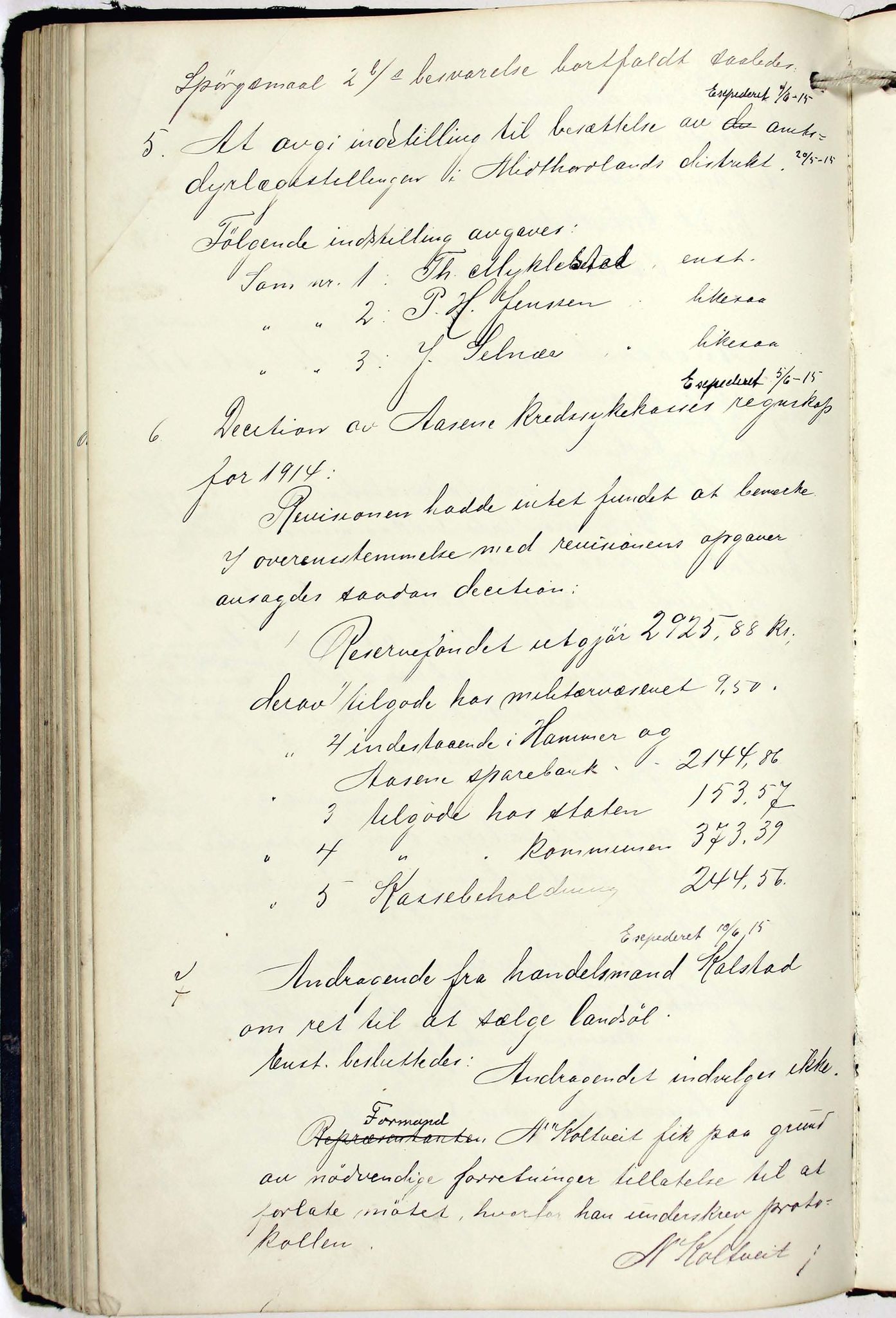 Åsane kommune. Formannskapet, BBA/A-1252/A, 1909-1916, s. 118b