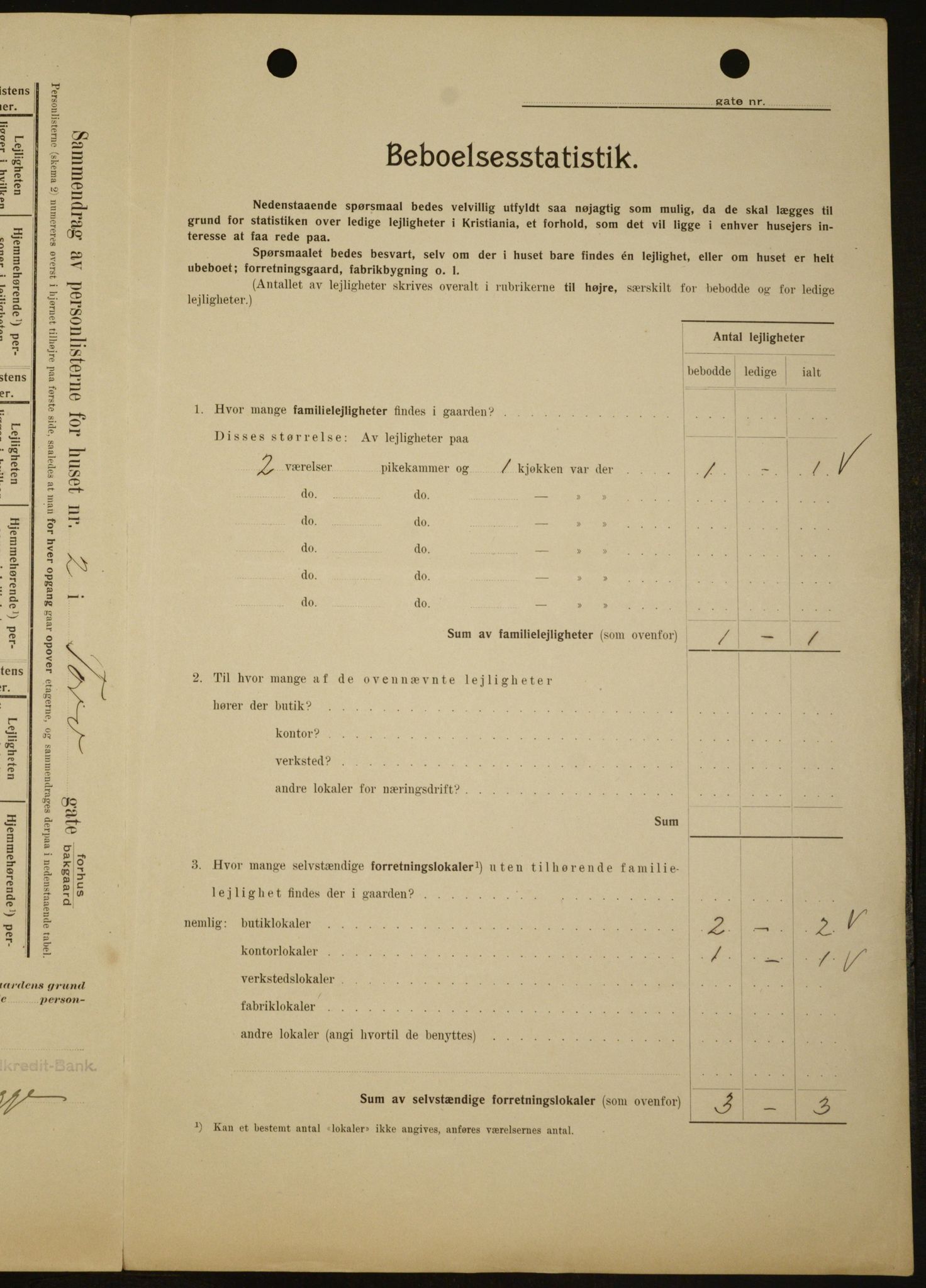 OBA, Kommunal folketelling 1.2.1909 for Kristiania kjøpstad, 1909, s. 103314