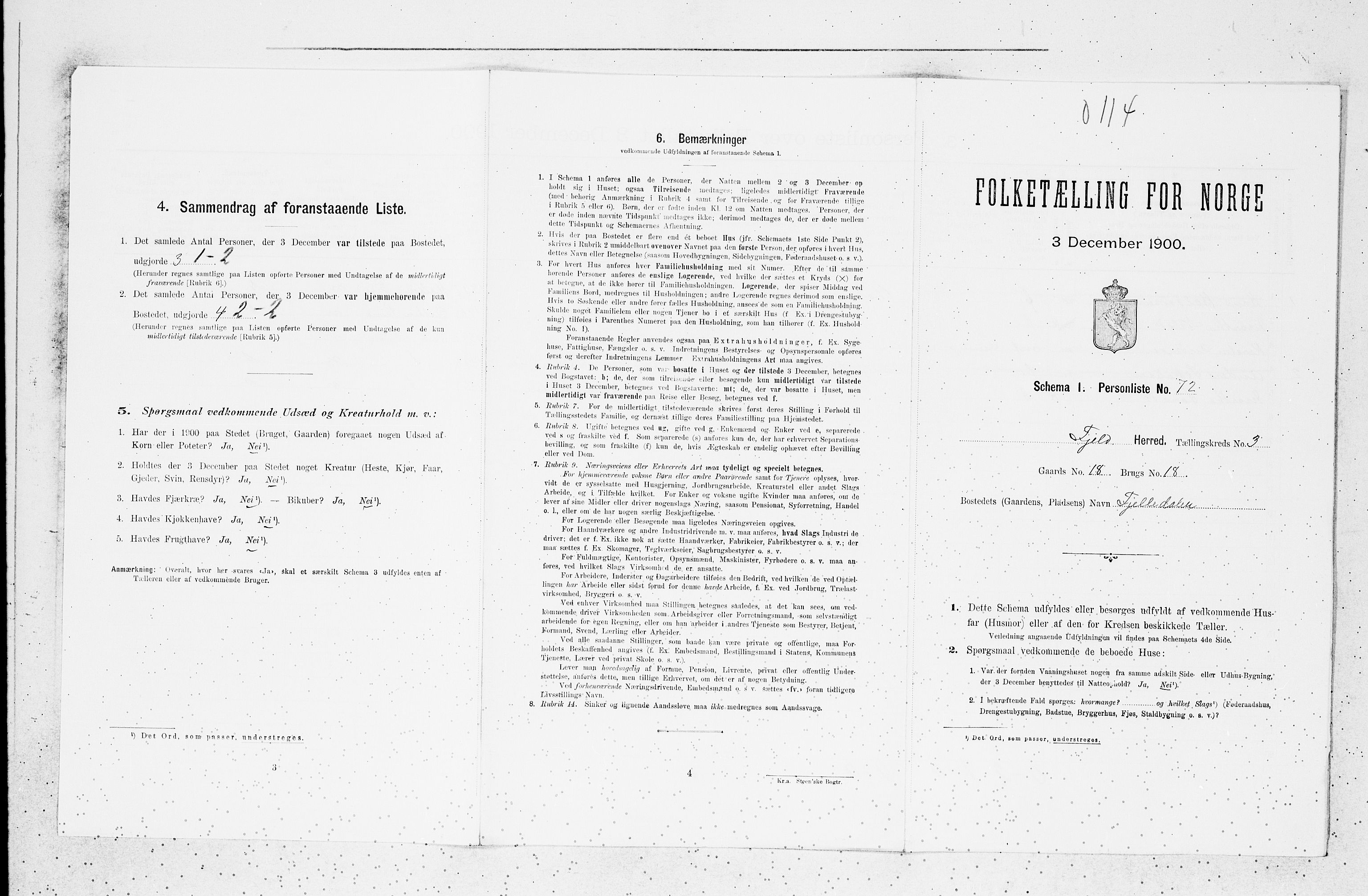 SAB, Folketelling 1900 for 1246 Fjell herred, 1900, s. 431