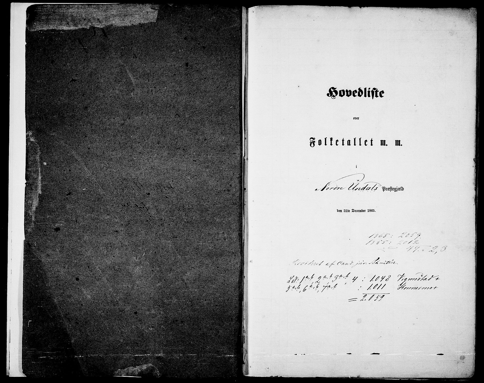 RA, Folketelling 1865 for 1028P Nord-Audnedal prestegjeld, 1865, s. 5