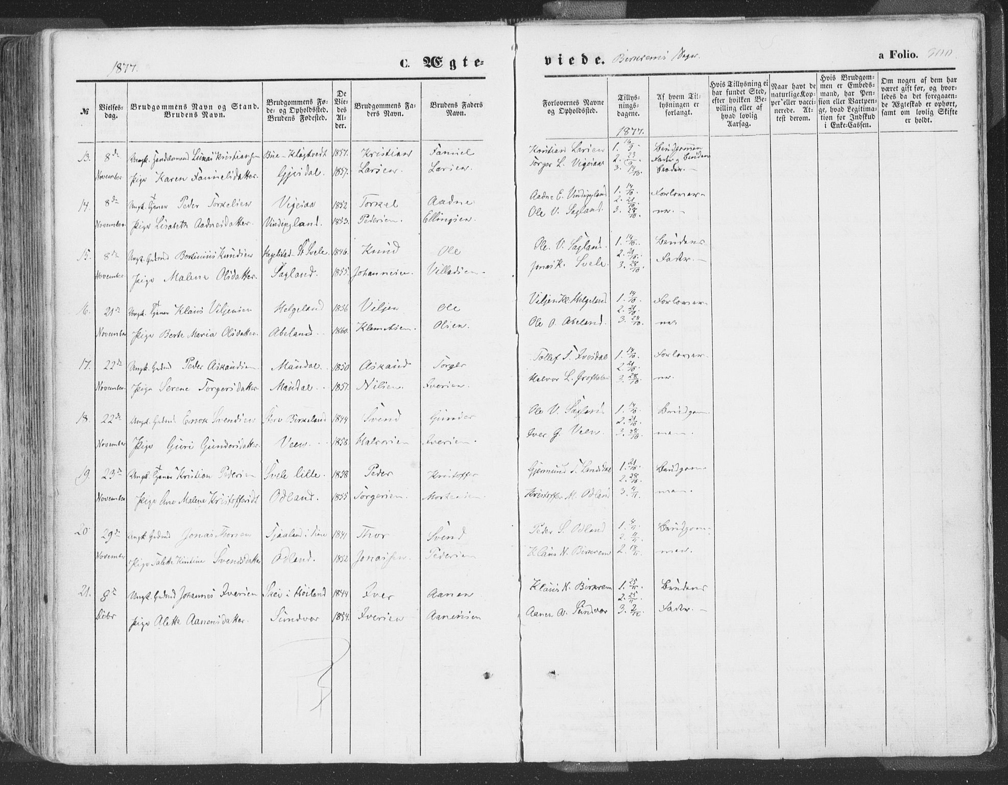 Helleland sokneprestkontor, SAST/A-101810: Ministerialbok nr. A 7.1, 1863-1886, s. 300