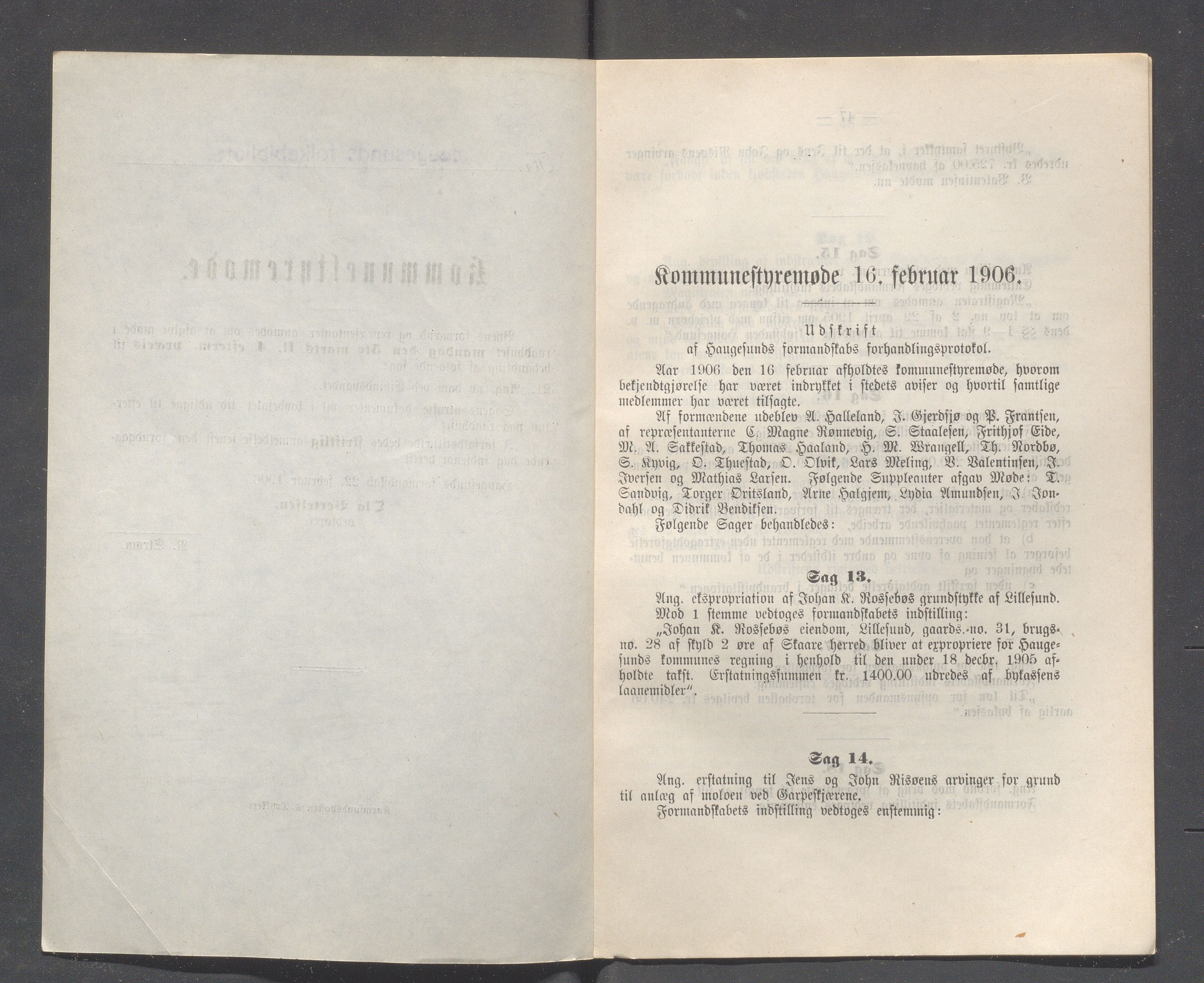 Haugesund kommune - Formannskapet og Bystyret, IKAR/A-740/A/Abb/L0001: Bystyreforhandlinger, 1889-1907, s. 749