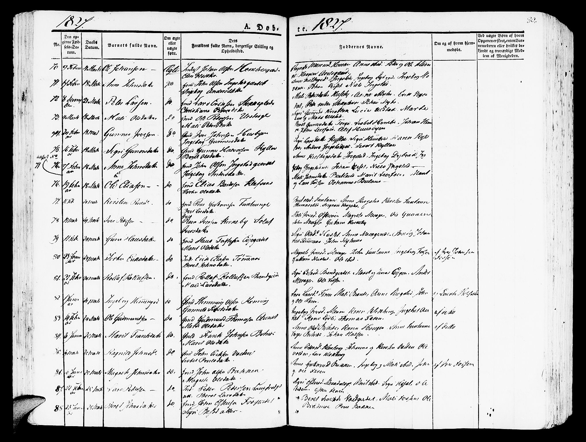 Ministerialprotokoller, klokkerbøker og fødselsregistre - Nord-Trøndelag, SAT/A-1458/709/L0070: Ministerialbok nr. 709A10, 1820-1832, s. 80