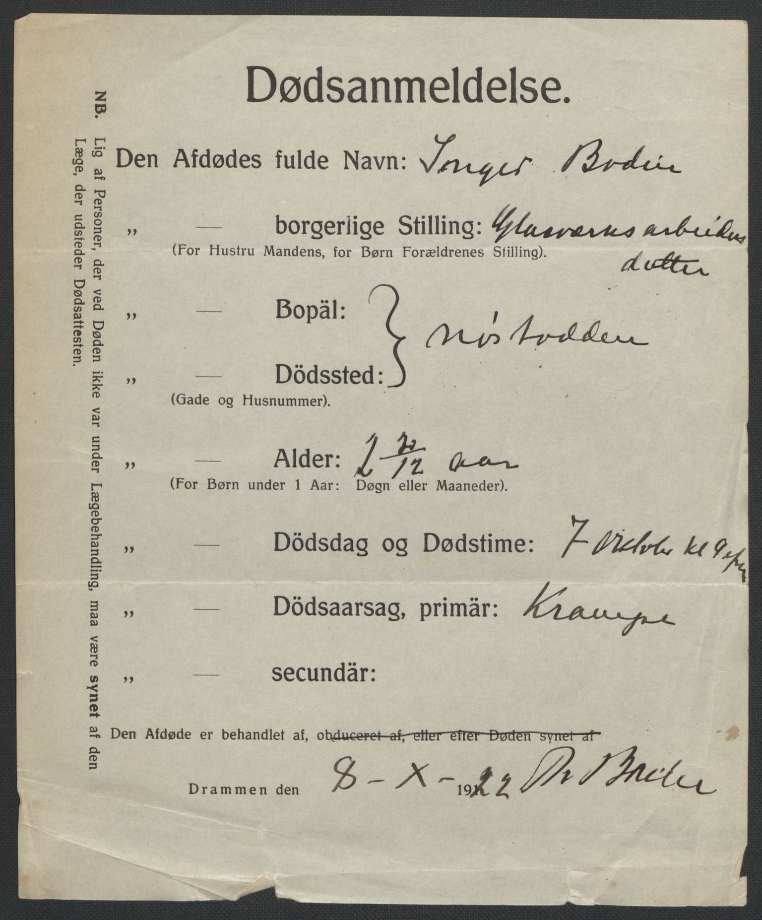Skoger lensmannskontor, AV/SAKO-A-548/H/Ha/L0006: Dødsfallsprotokoll, 1916-1923
