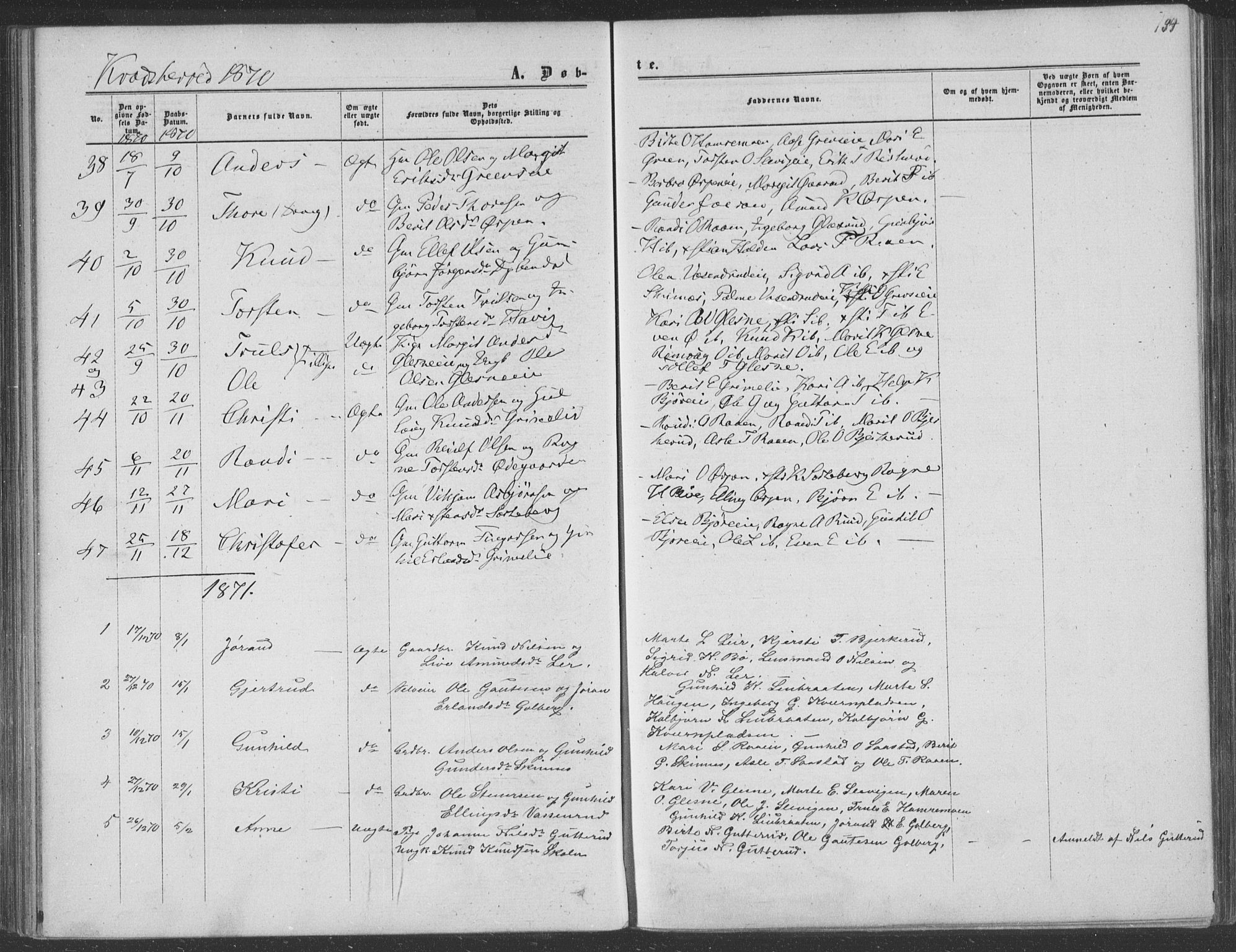 Sigdal kirkebøker, AV/SAKO-A-245/F/Fa/L0009a: Ministerialbok nr. I 9A, 1860-1871, s. 134