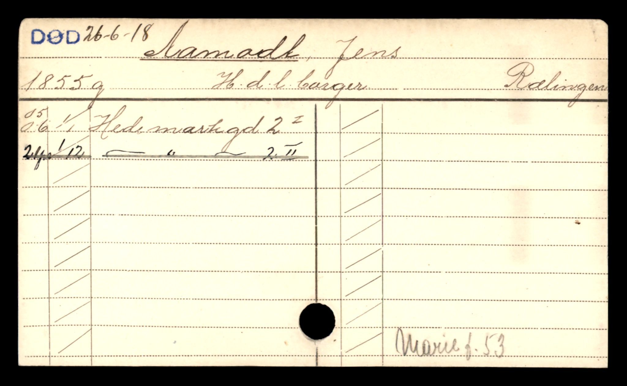 Oslo folkeregister, Registerkort, SAO/A-11715/D/Da/L0100: Menn: Aamodt Jens - Åvik Reidar, 1906-1919