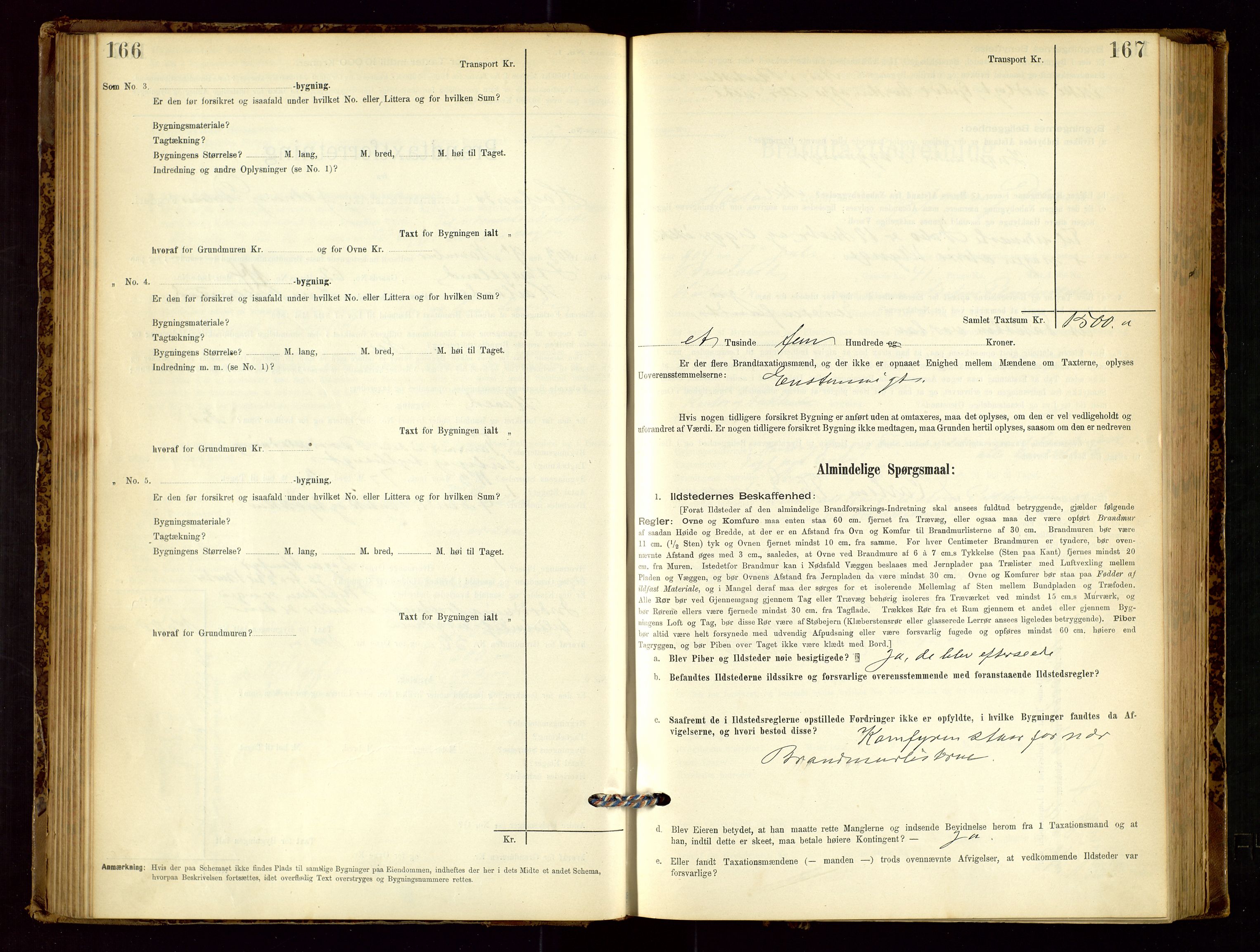 Høyland/Sandnes lensmannskontor, AV/SAST-A-100166/Gob/L0001: "Brandtaxtprotokol", 1890-1913, s. 166-167