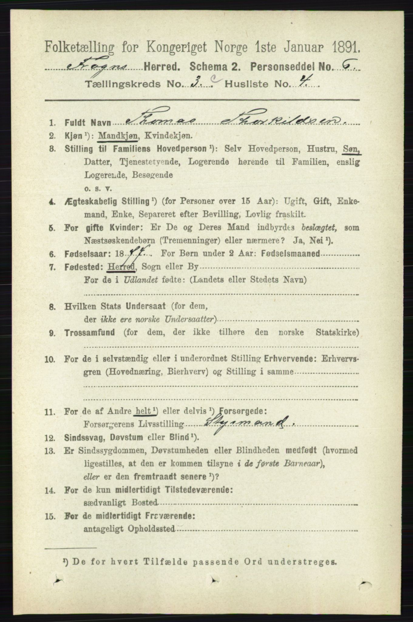 RA, Folketelling 1891 for 0215 Frogn herred, 1891, s. 2651
