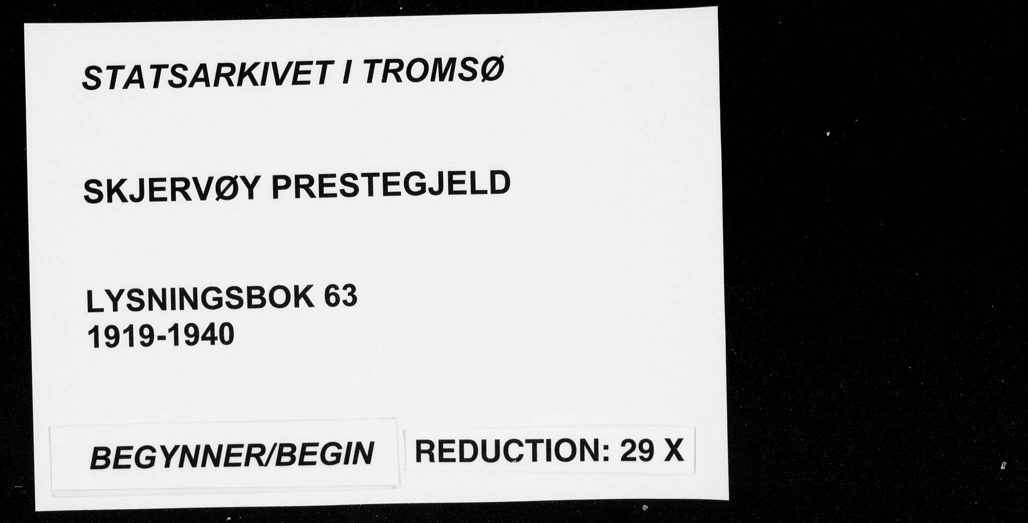 Skjervøy sokneprestkontor, AV/SATØ-S-1300/I/Ib/L0063: Lysningsprotokoll nr. 63, 1919-1940