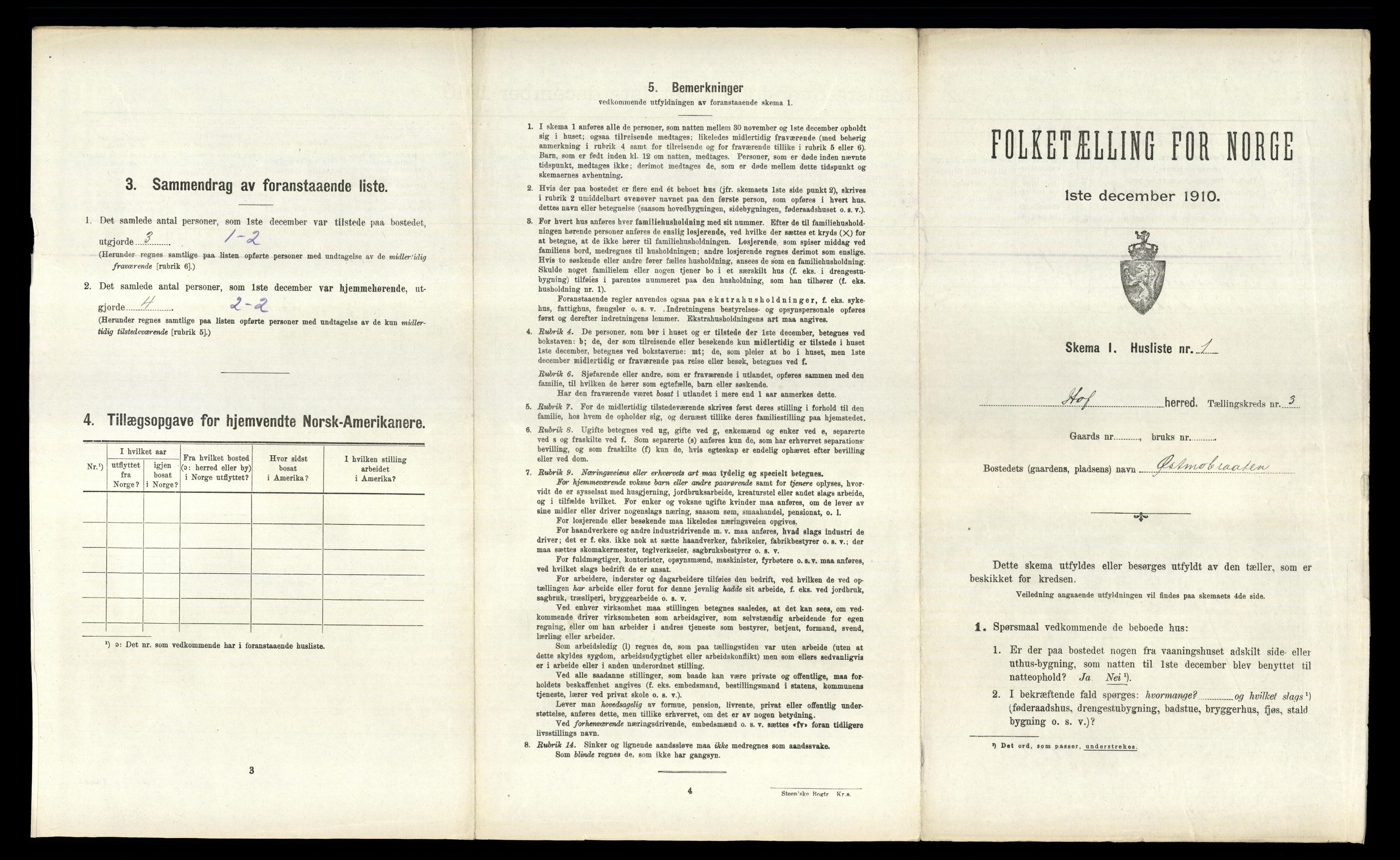 RA, Folketelling 1910 for 0424 Hof herred, 1910, s. 538