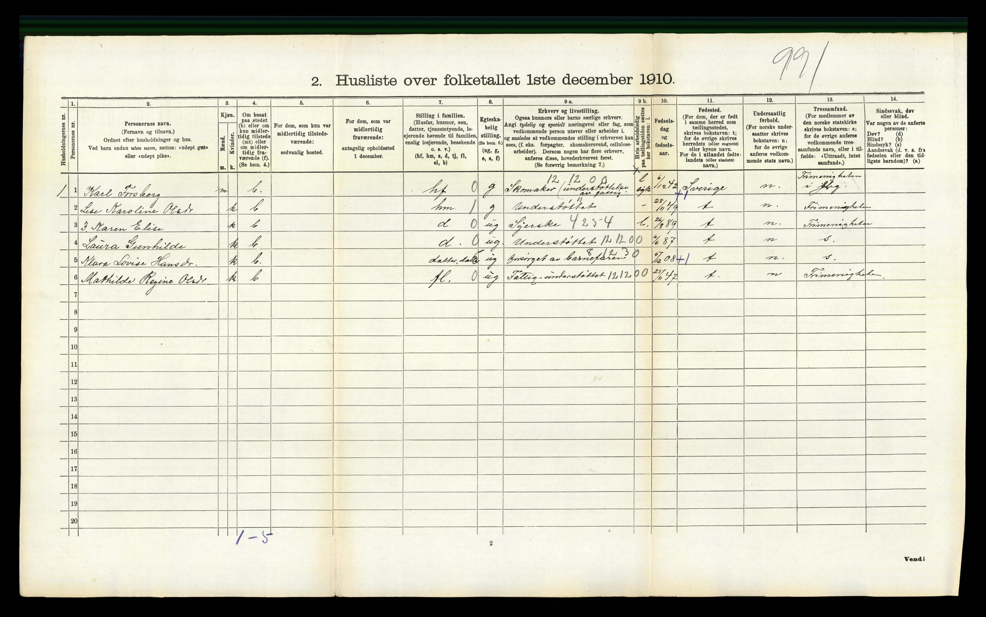 RA, Folketelling 1910 for 0715 Botne herred, 1910, s. 319