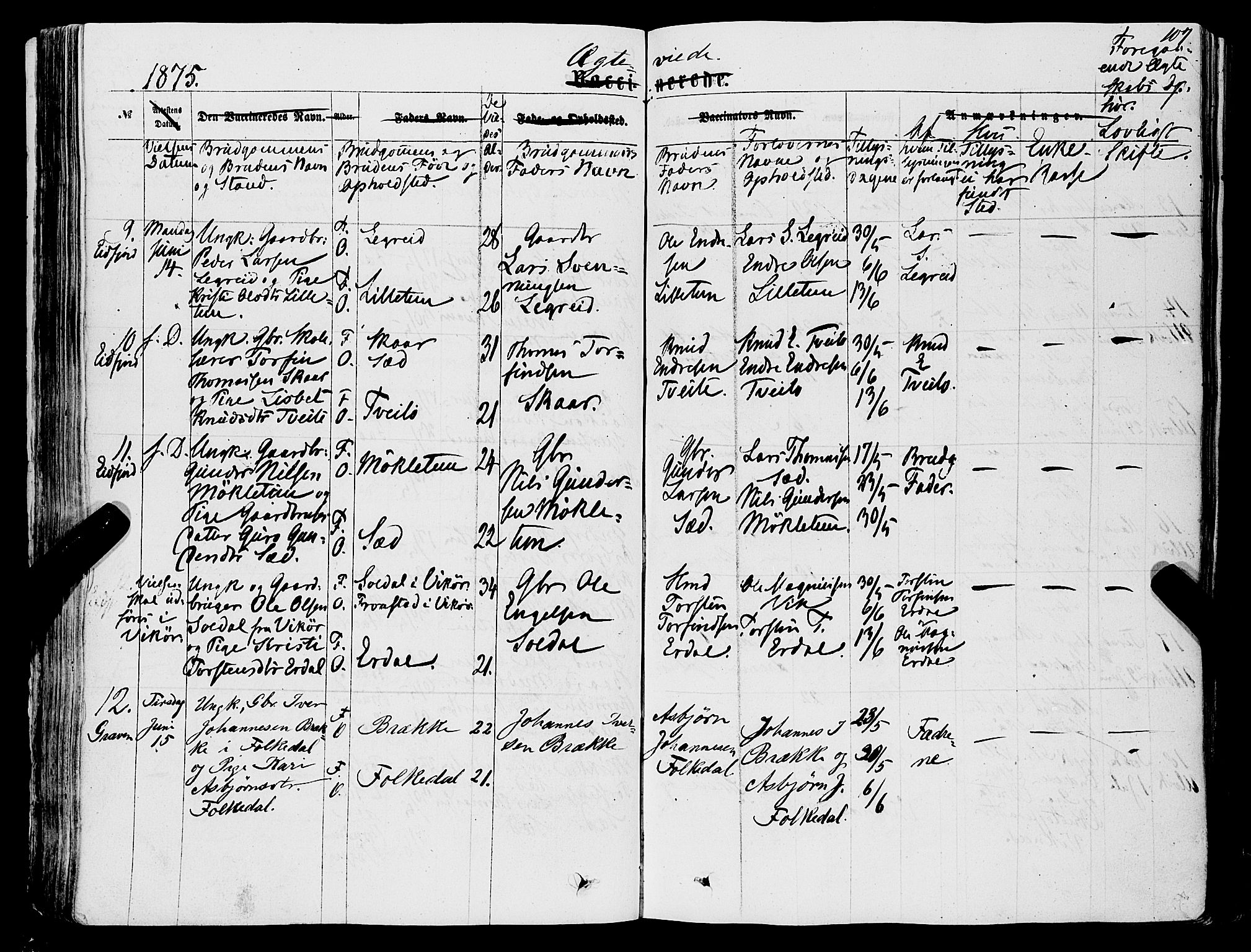 Ulvik sokneprestembete, AV/SAB-A-78801/H/Haa: Ministerialbok nr. A 15, 1864-1878, s. 107