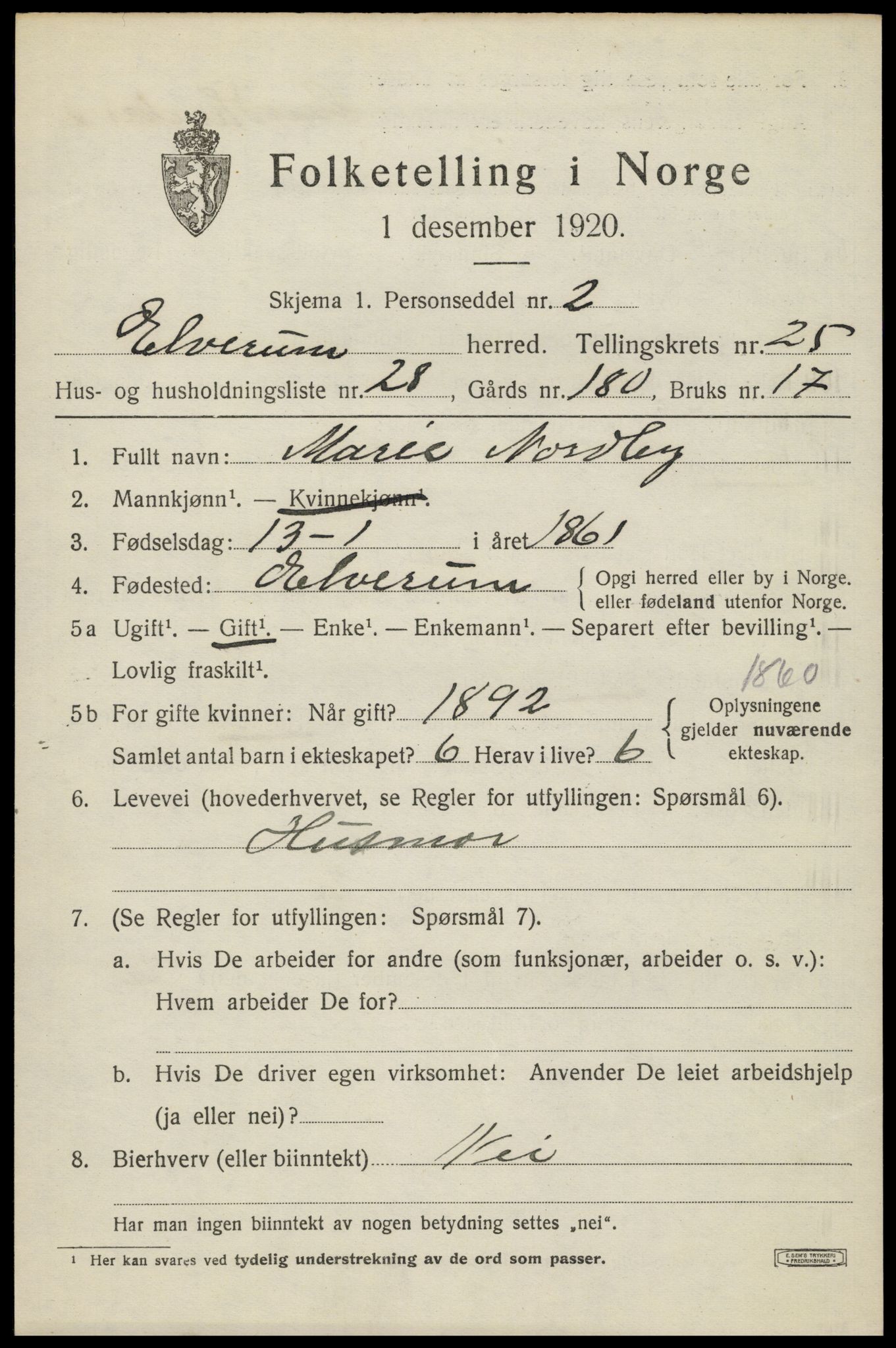 SAH, Folketelling 1920 for 0427 Elverum herred, 1920, s. 26548