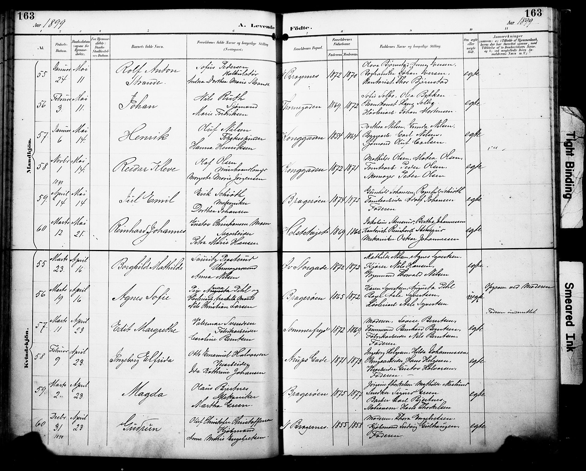 Bragernes kirkebøker, AV/SAKO-A-6/F/Fb/L0008: Ministerialbok nr. II 8, 1894-1902, s. 163