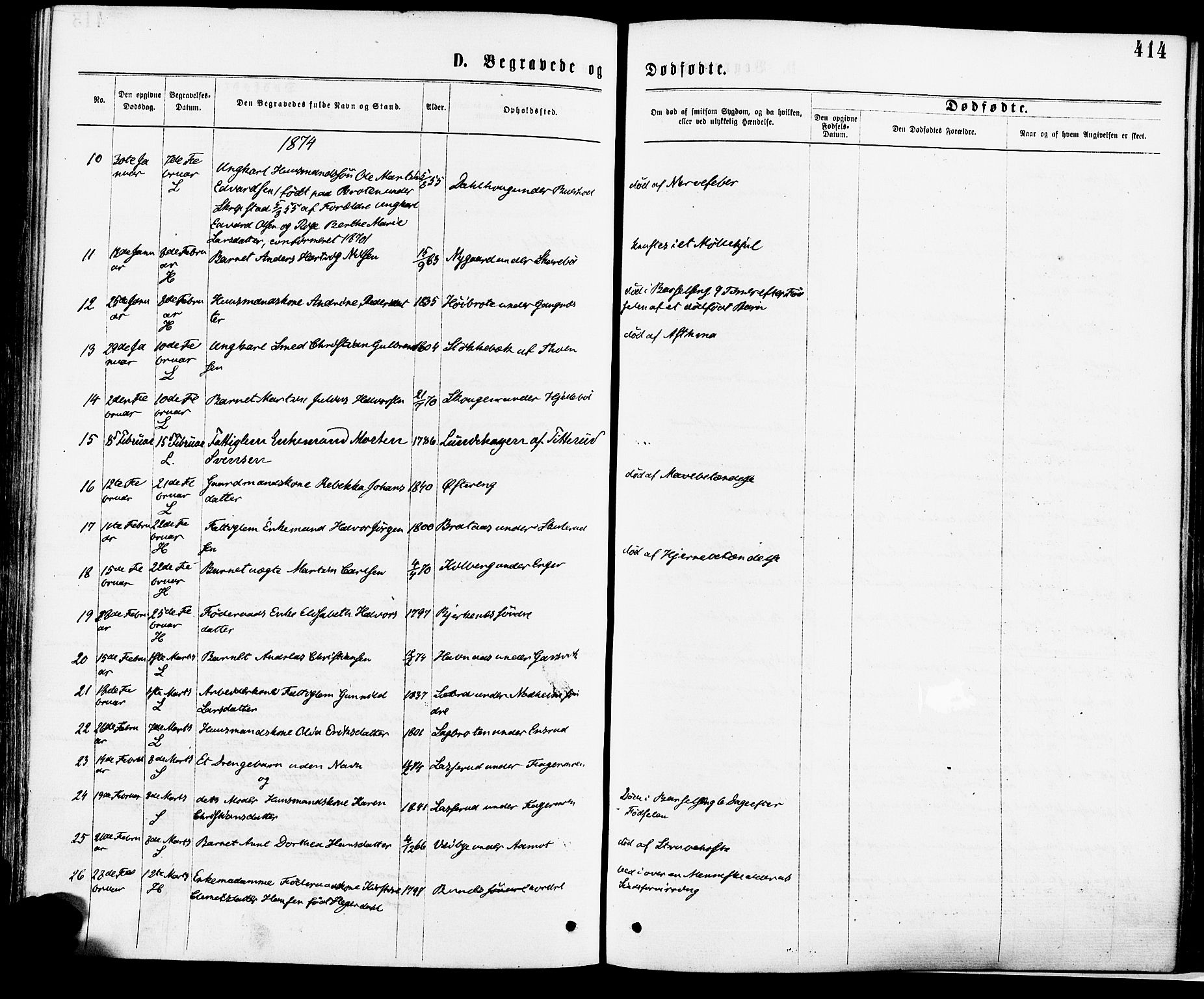 Høland prestekontor Kirkebøker, AV/SAO-A-10346a/F/Fa/L0012.a: Ministerialbok nr. I 12A, 1869-1879, s. 414