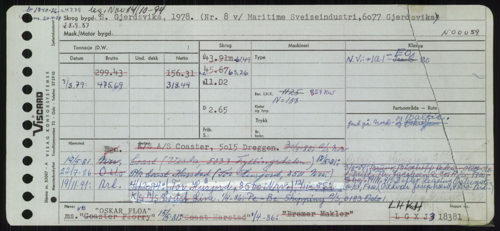 Sjøfartsdirektoratet med forløpere, Skipsmålingen, RA/S-1627/H/Ha/L0004/0002: Fartøy, Mas-R / Fartøy, Odin-R, s. 153