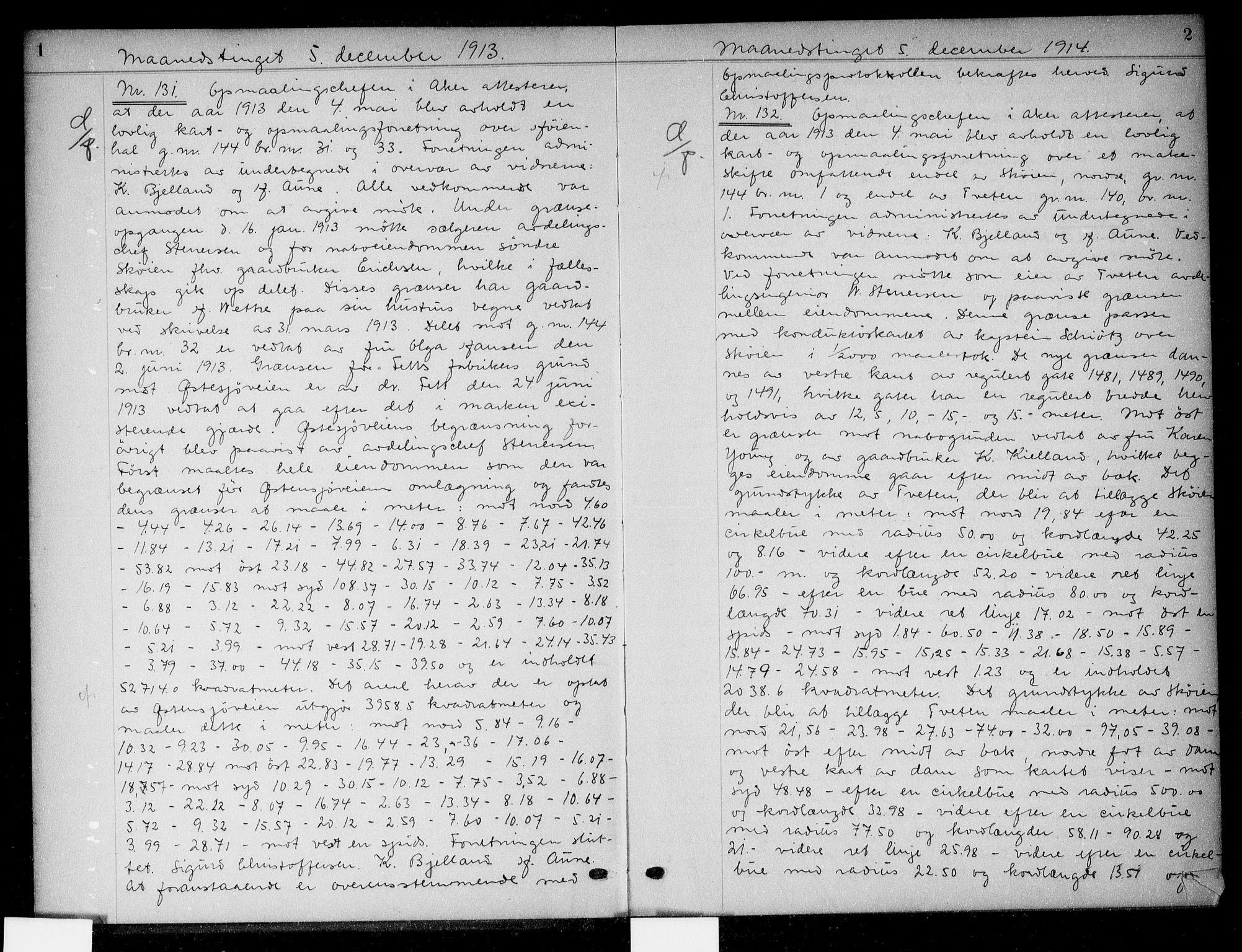 Aker sorenskriveri, AV/SAO-A-10895/G/Gb/Gba/L0048: Pantebok nr. I 48, 1913-1914, s. 1-2
