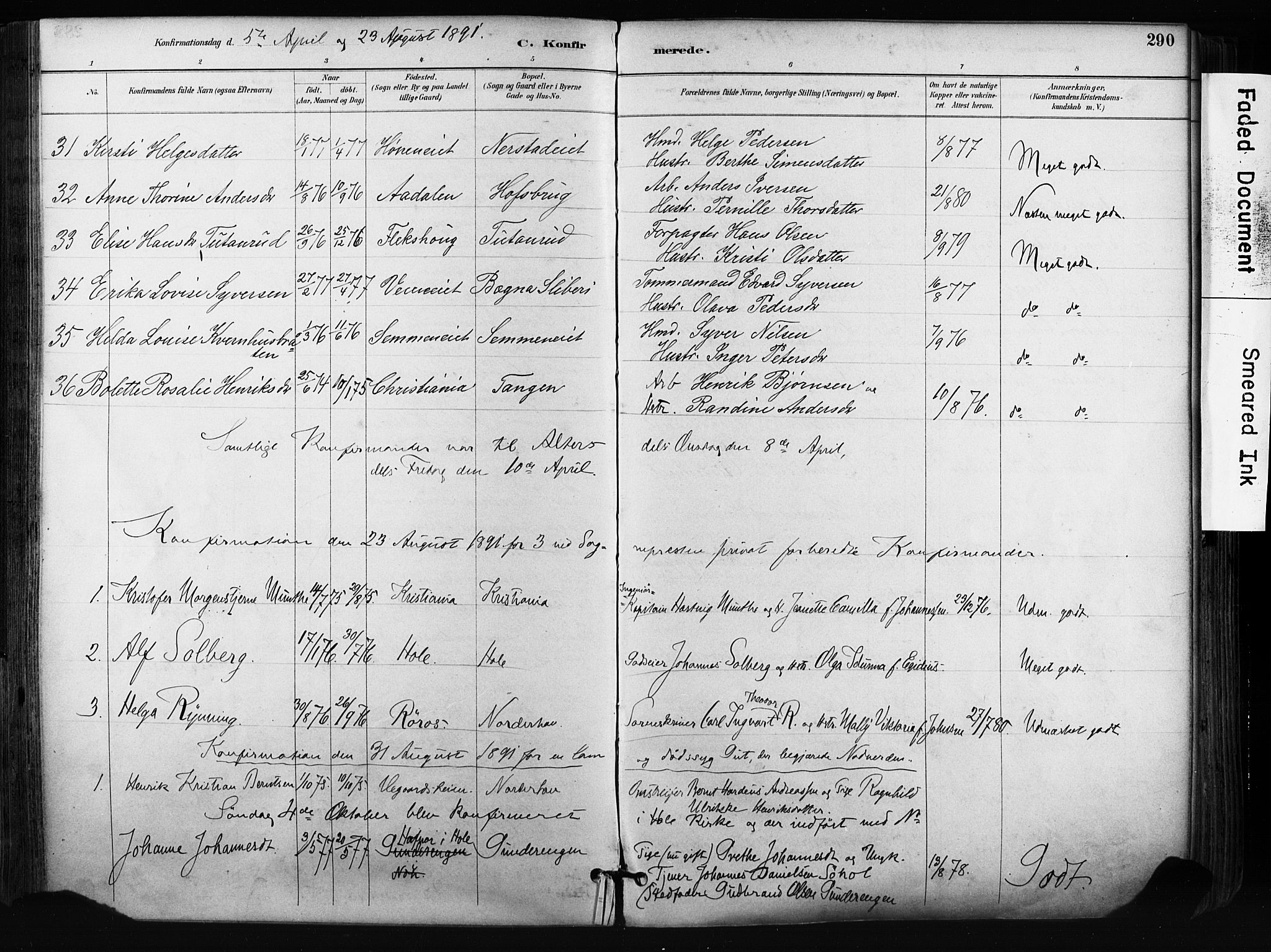 Norderhov kirkebøker, AV/SAKO-A-237/F/Fa/L0016: Ministerialbok nr. 16, 1885-1902, s. 290