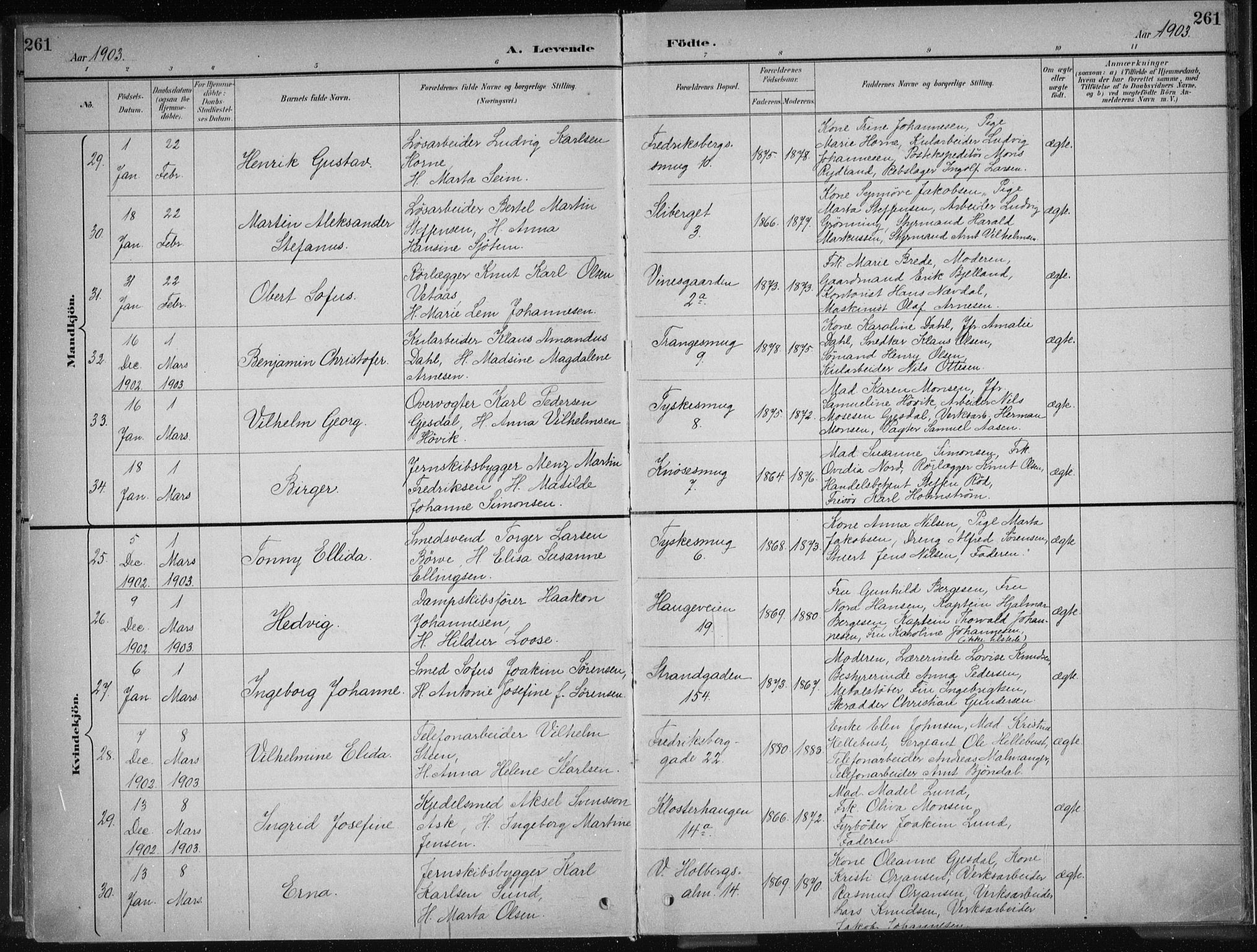 Nykirken Sokneprestembete, AV/SAB-A-77101/H/Haa/L0018: Ministerialbok nr. B 6, 1895-1903, s. 261