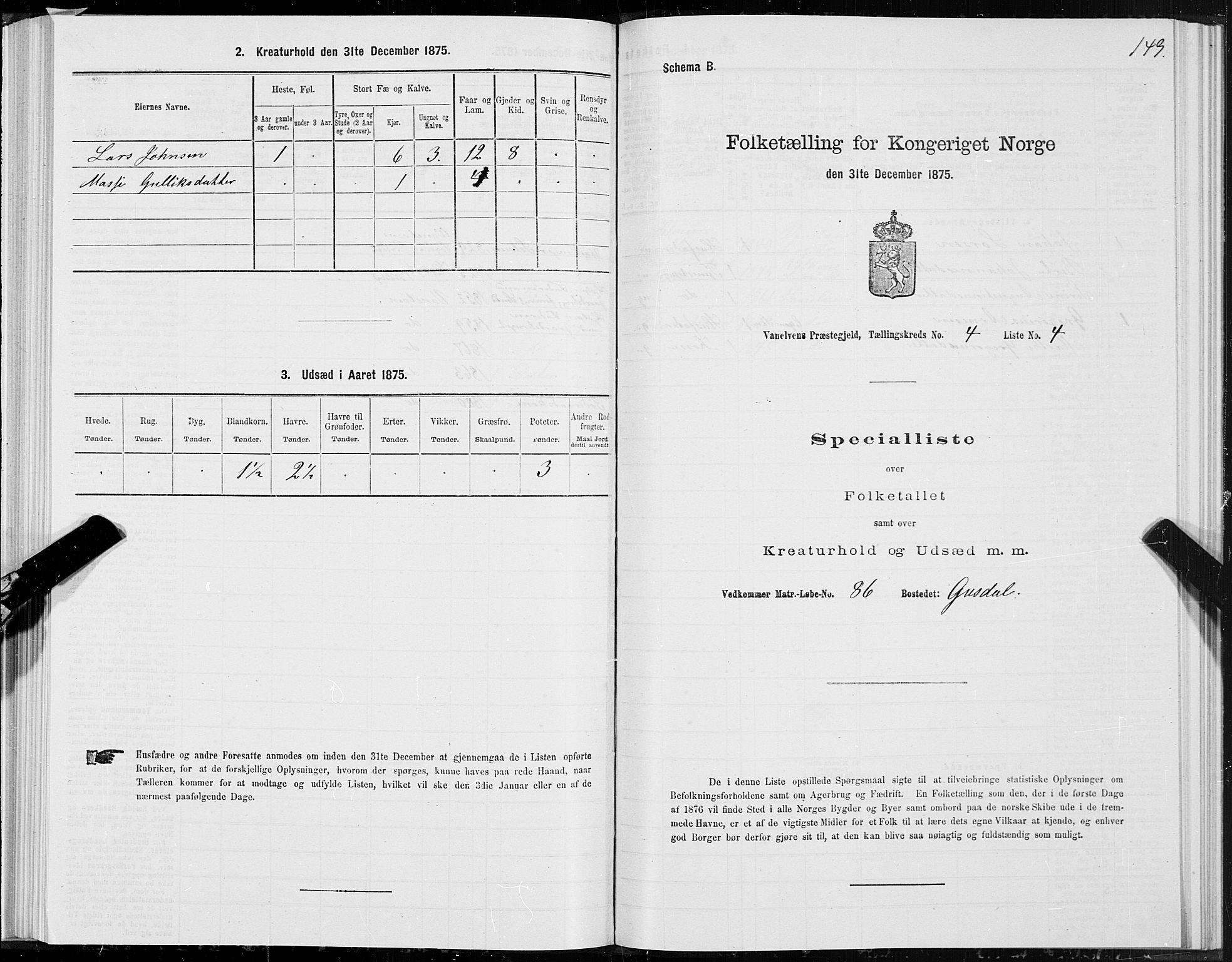 SAT, Folketelling 1875 for 1511P Vanylven prestegjeld, 1875, s. 2149